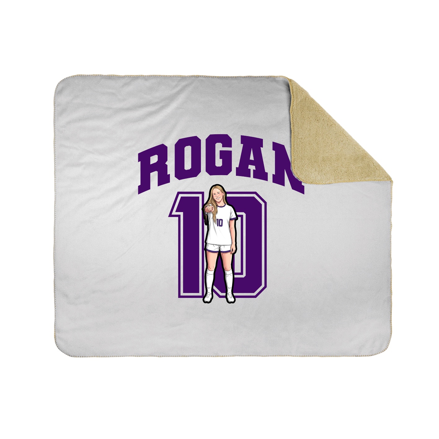 Throw Blanket — Number in White