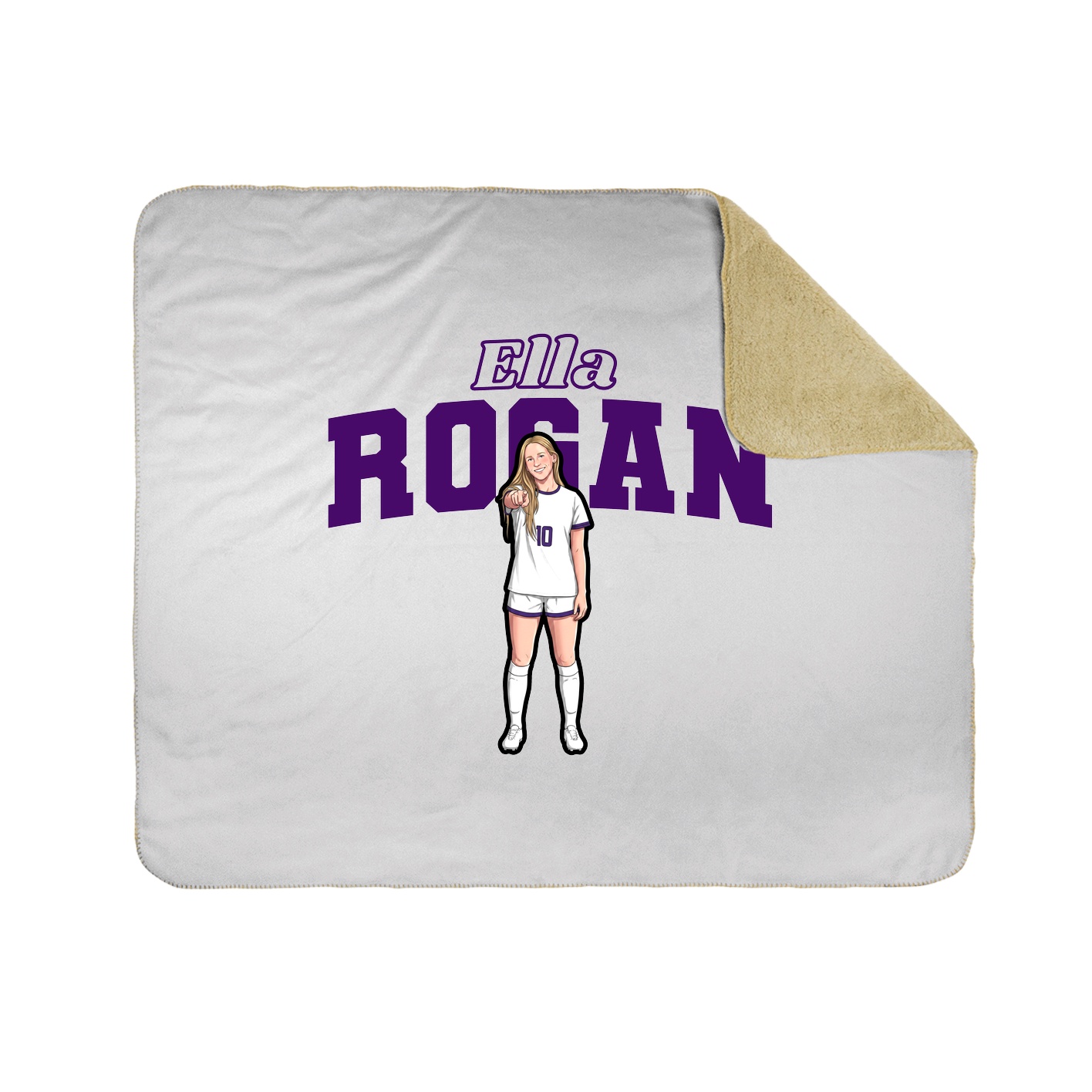 Throw Blanket — Name Arch in White