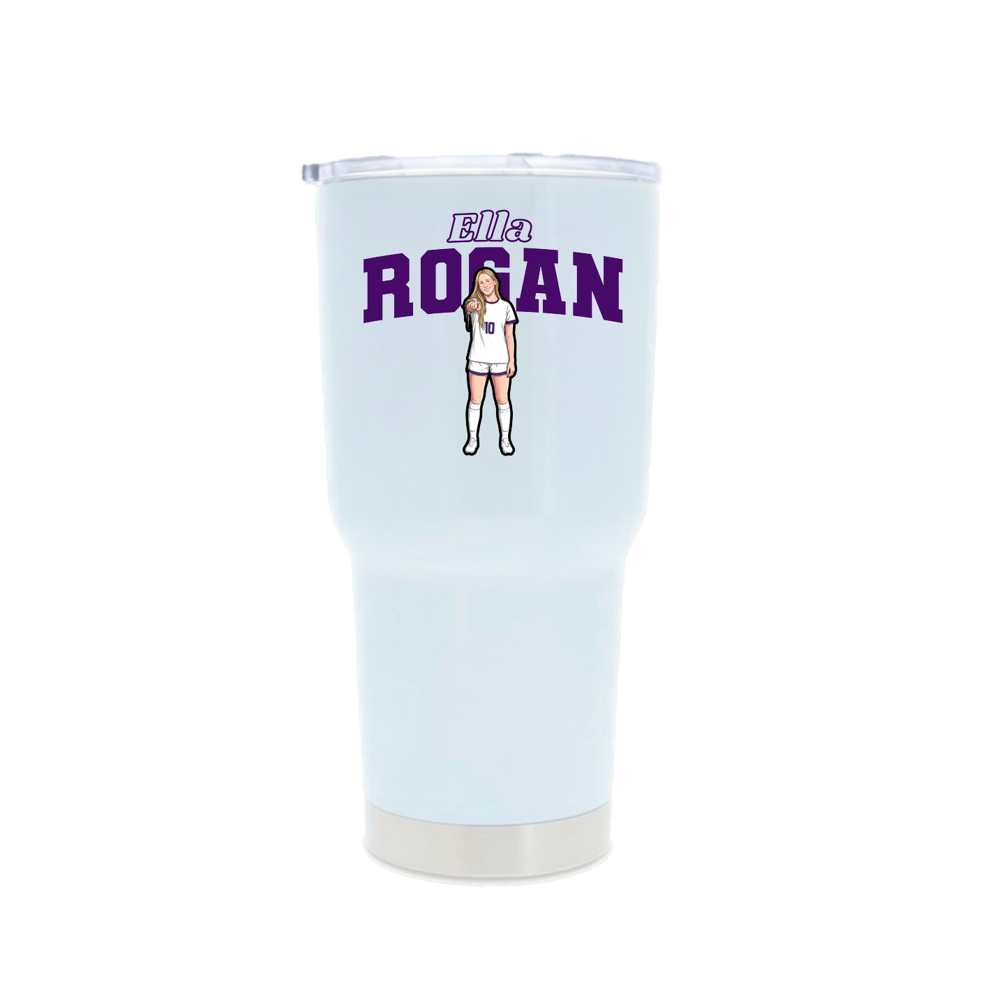 30oz Stainless Steel Tumbler — Name Arch in White