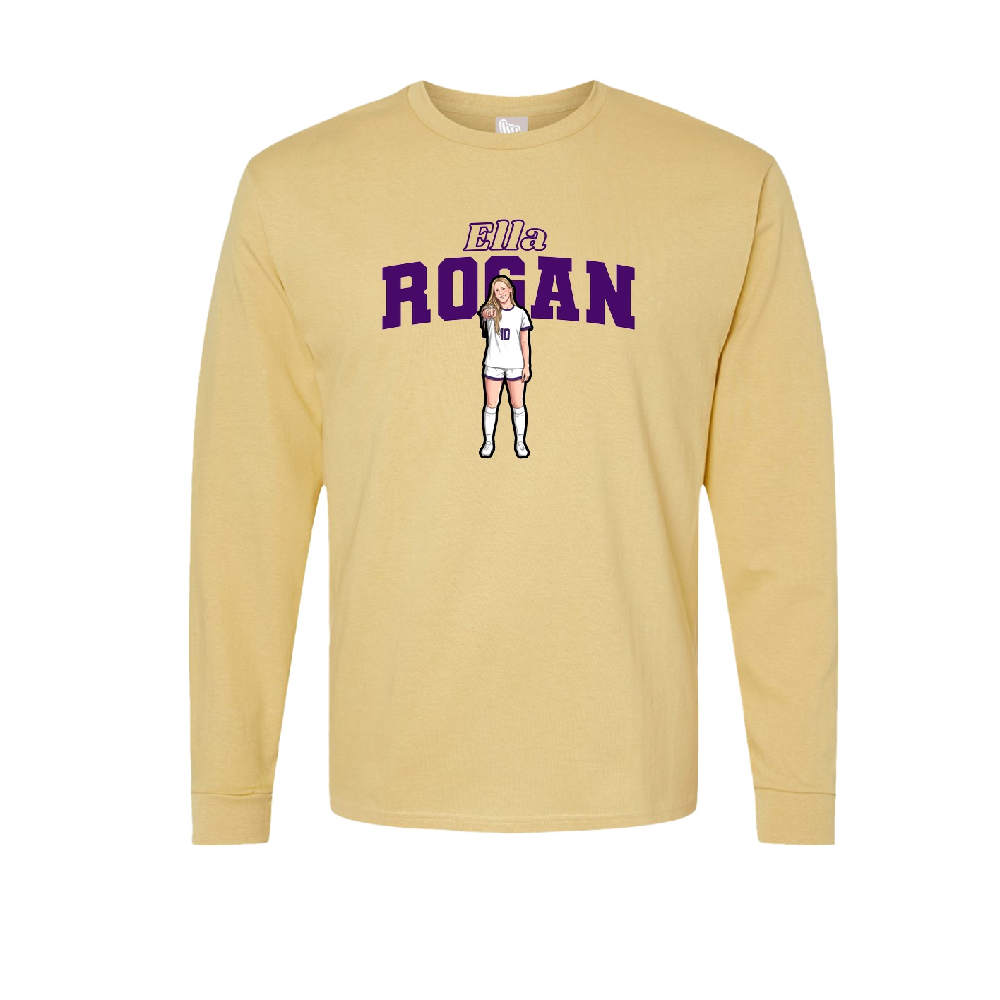 Long Sleeve Tee — Name Arch in Vegas Gold