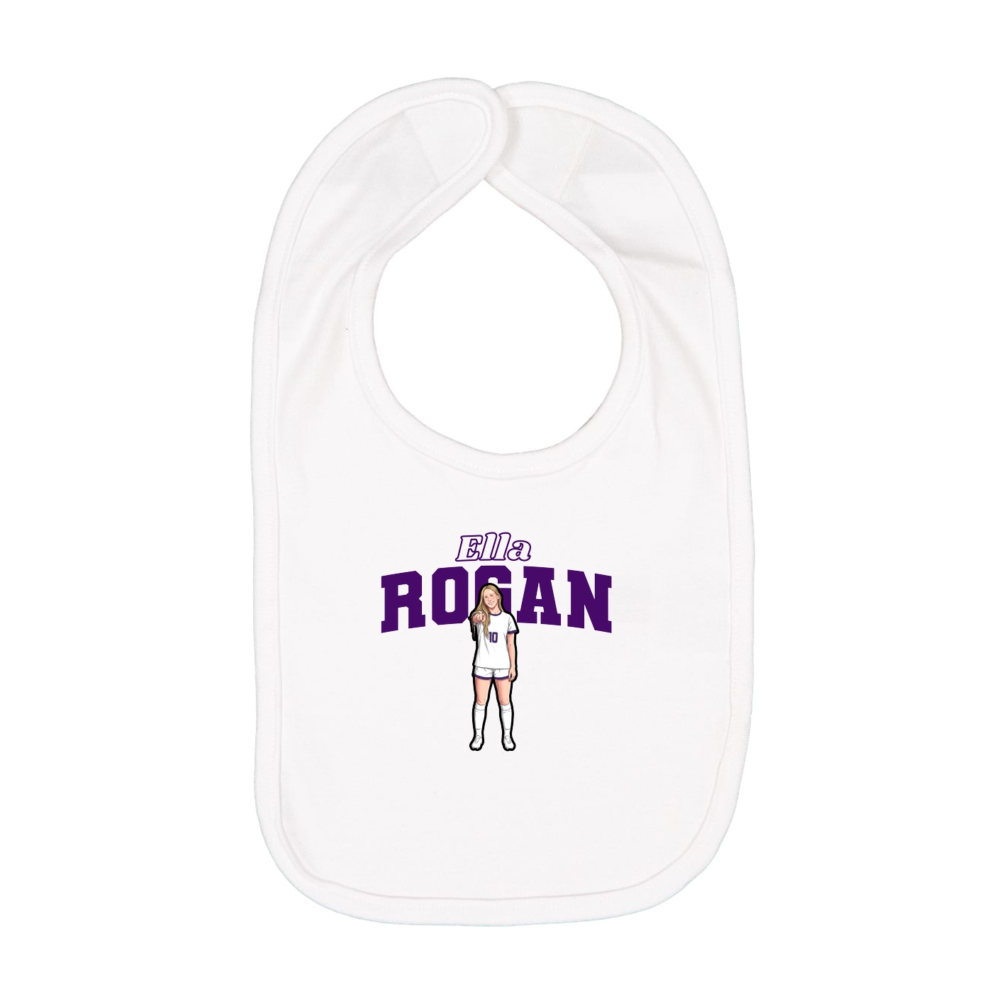 Infant Bib — Name Arch in White