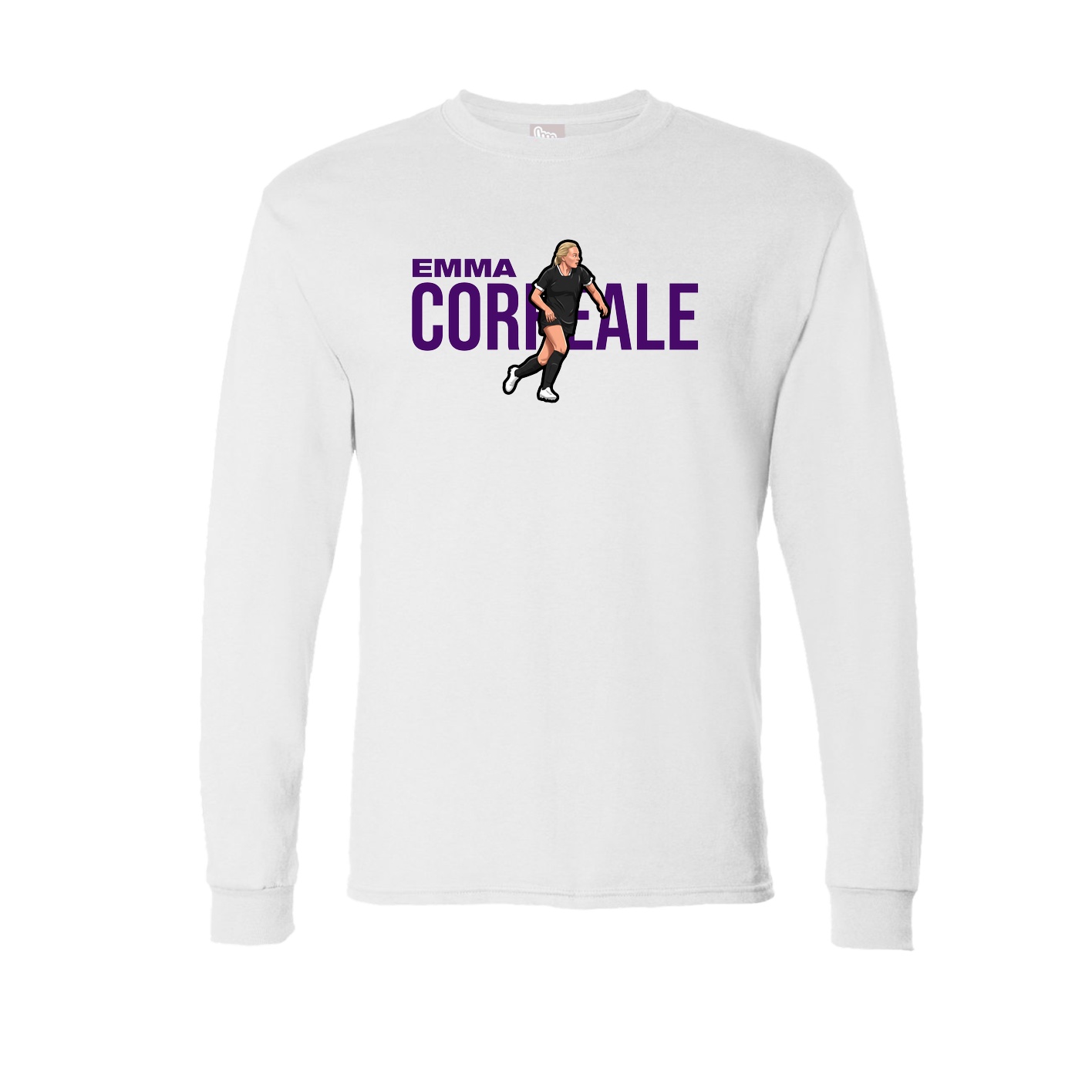 Long Sleeve Tee — Player Name in White