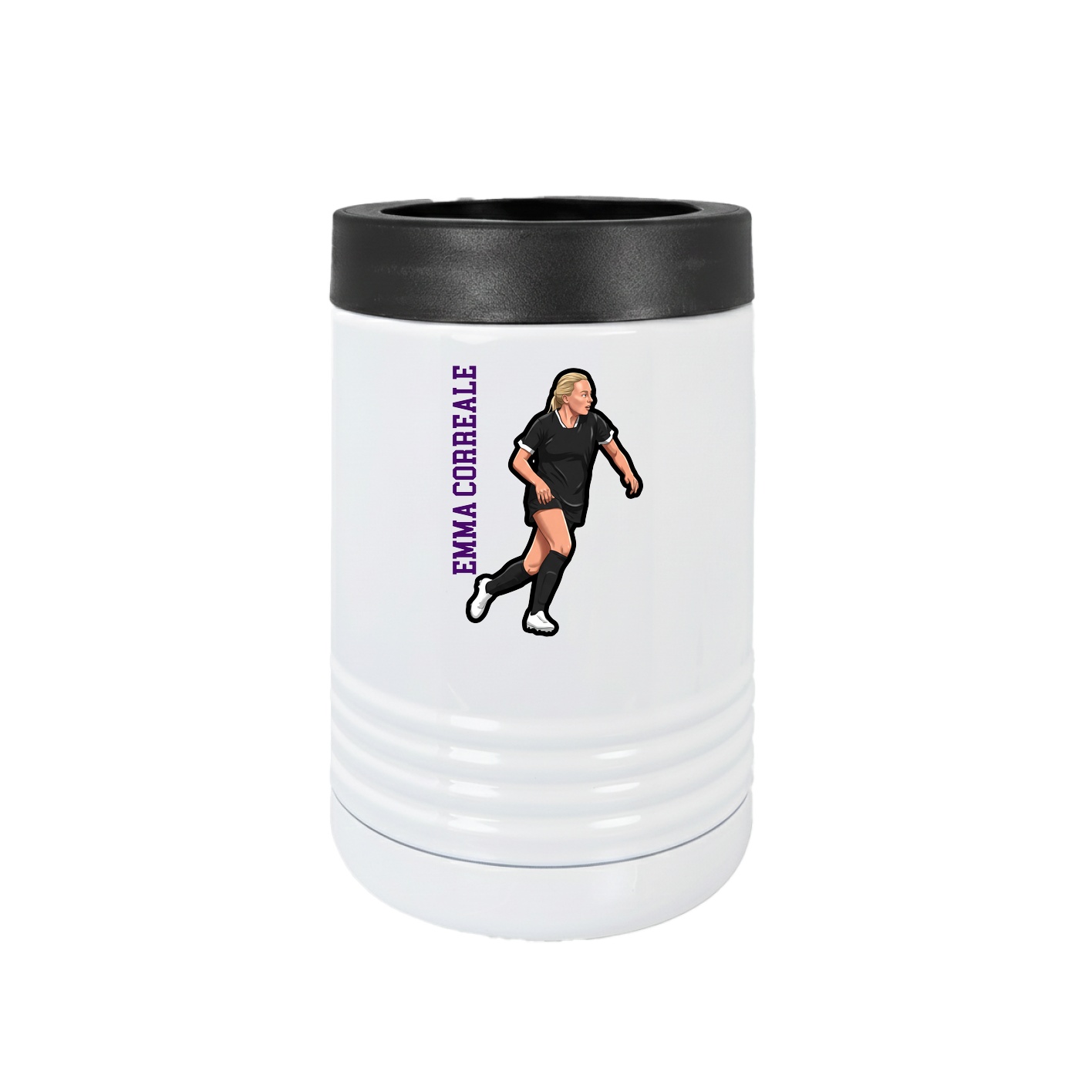 Beverage Holder — Name Vertical in White