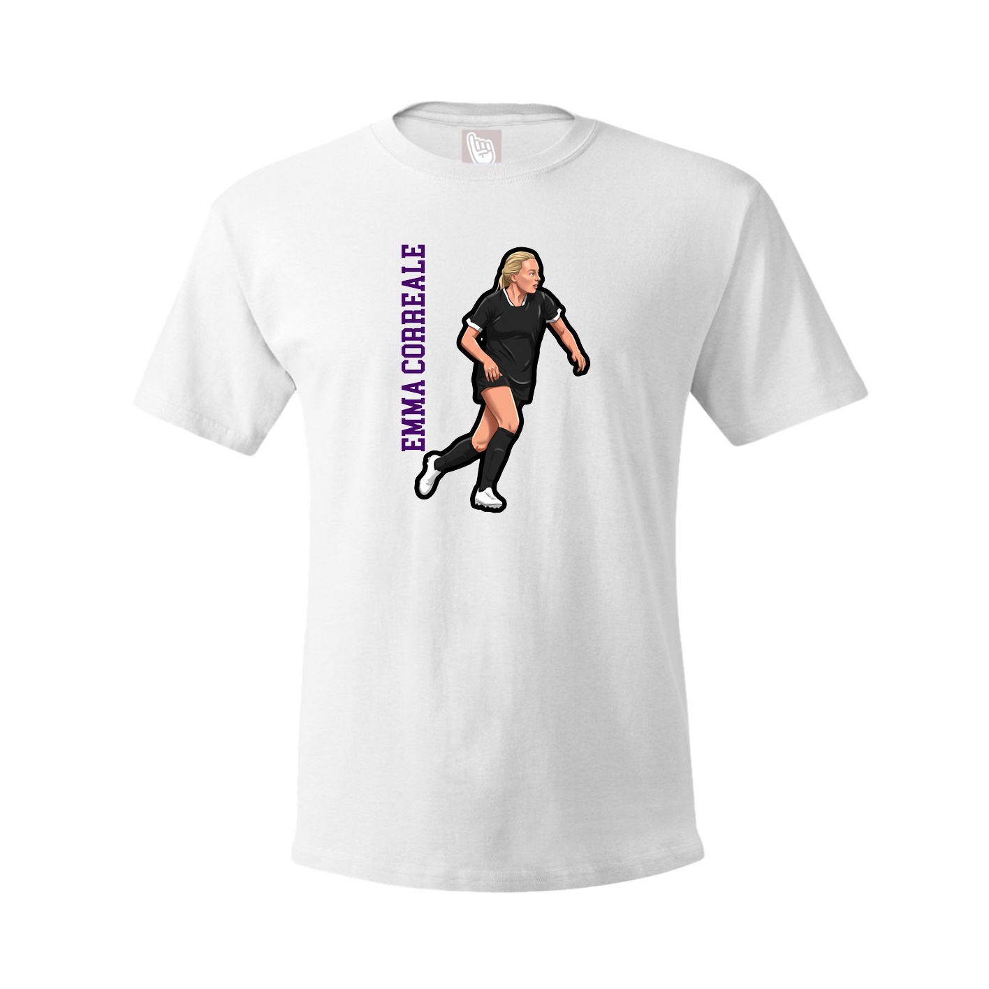 Youth Tee — Name Vertical in White