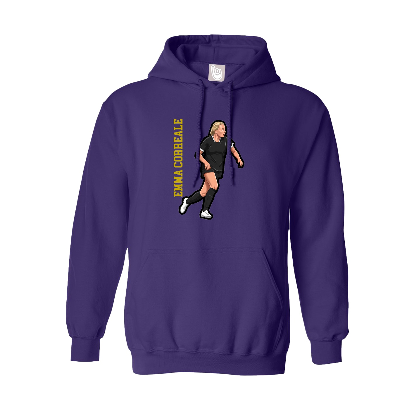 Hoodie — Name Vertical in Purple