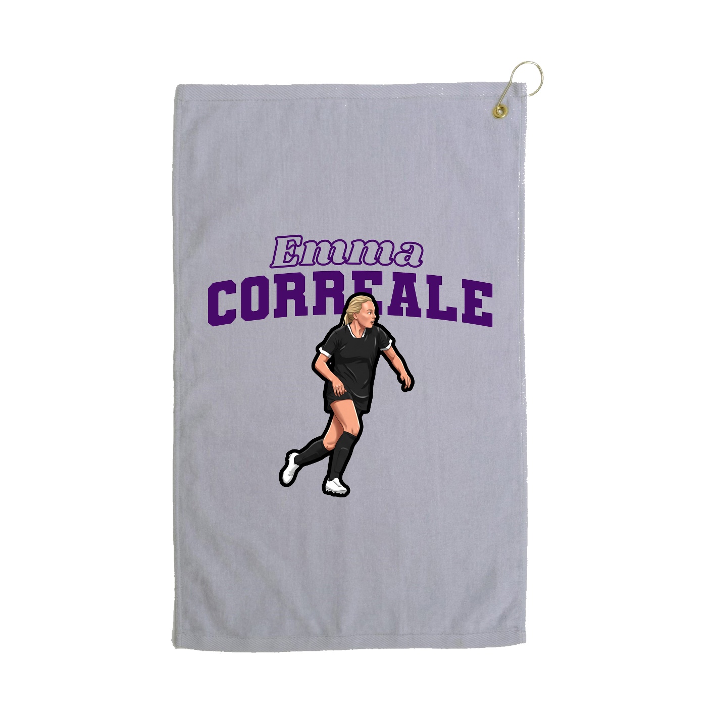 Golf Towel — Name Arch in Grey