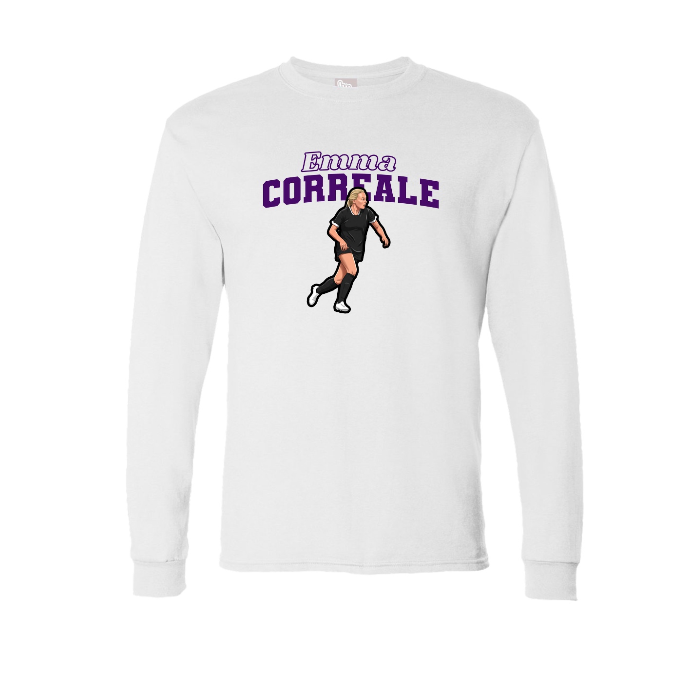 Long Sleeve Tee — Name Arch in White