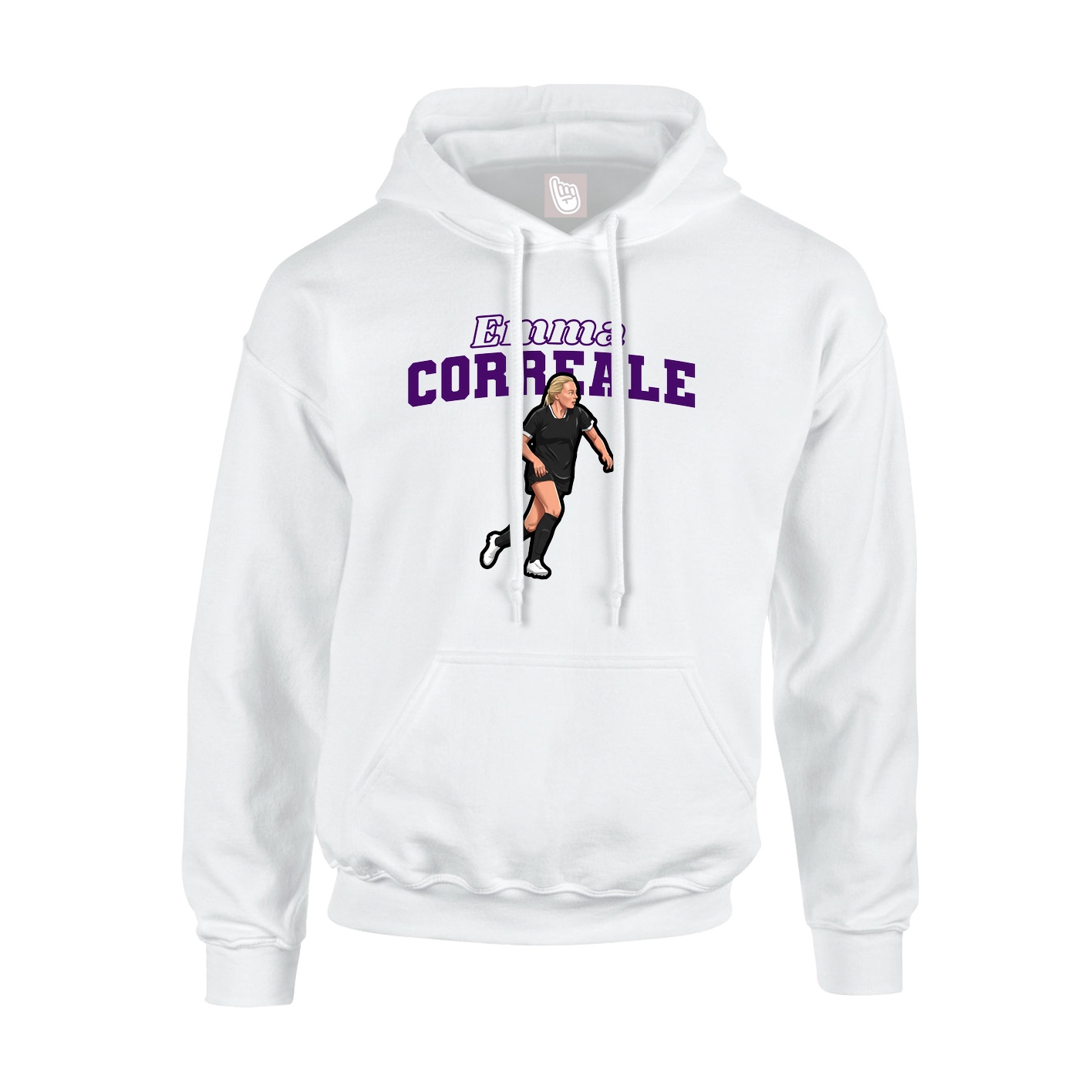 Youth Hoodie — Name Arch in White