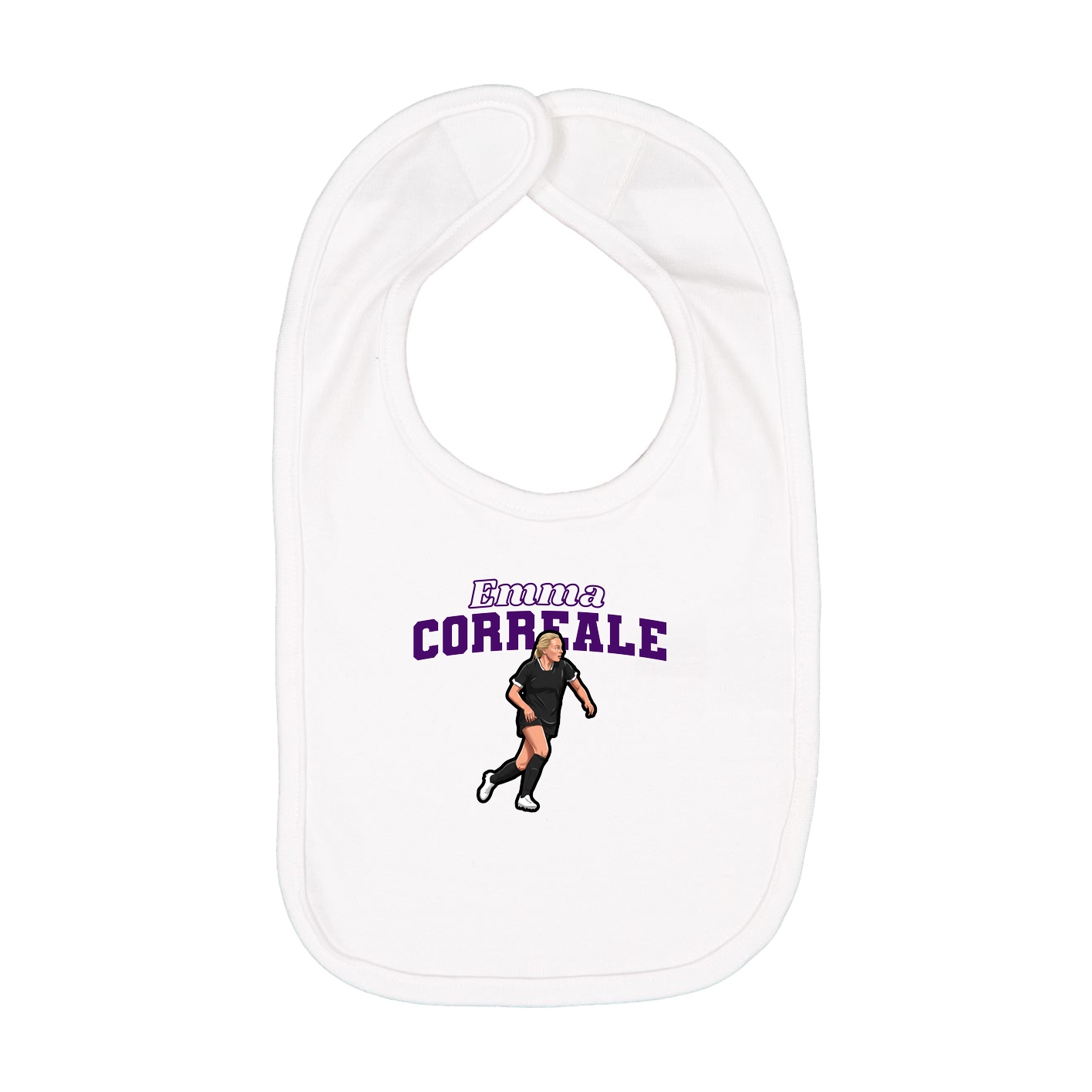 Infant Bib — Name Arch in White