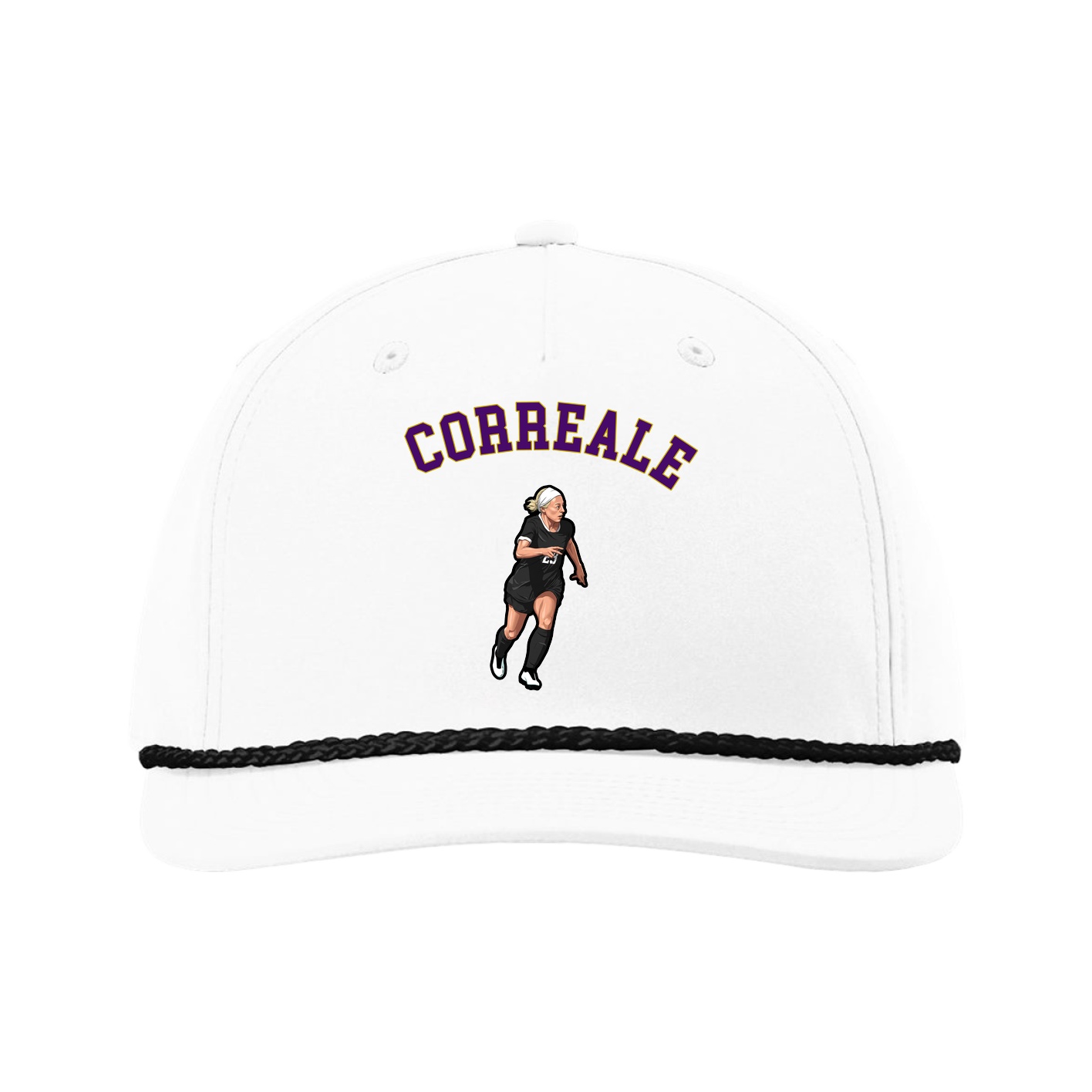 Five-Panel Classic Rope Cap — Shirsey Arch in White