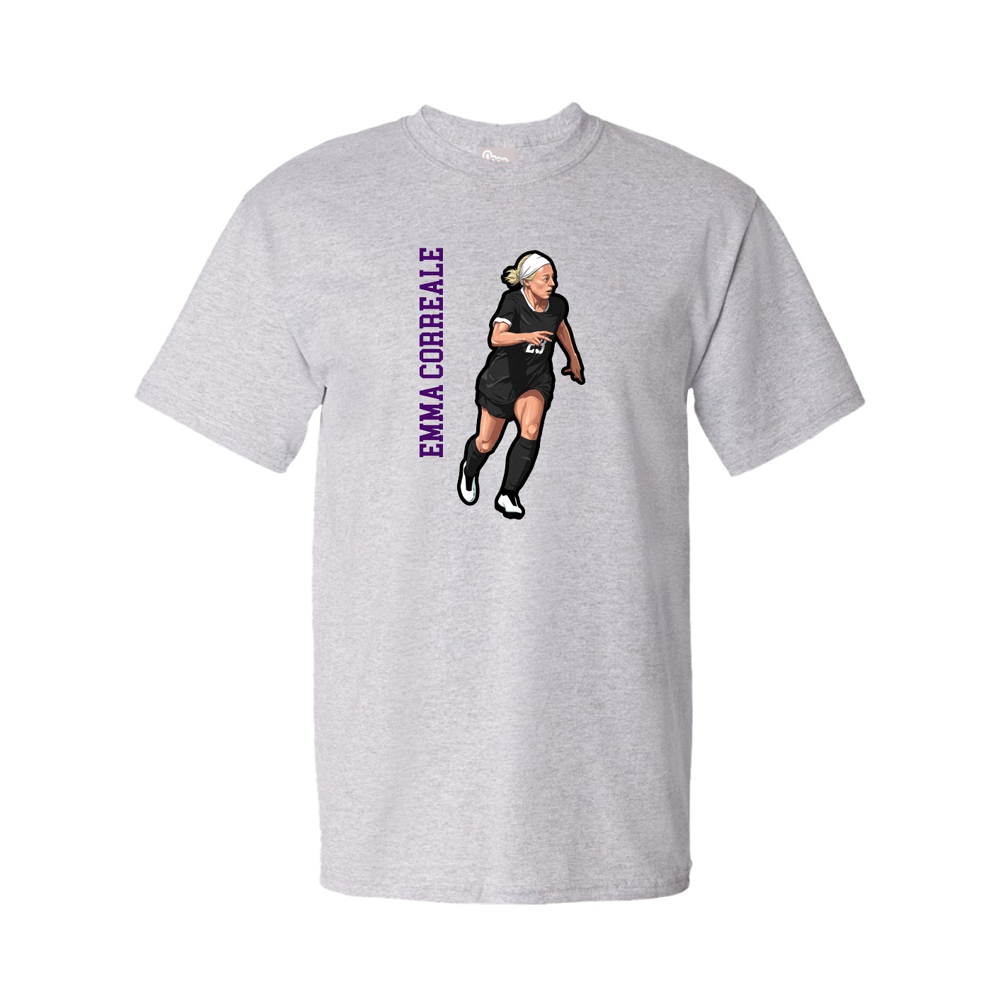 Youth Tee — Name Vertical in Grey