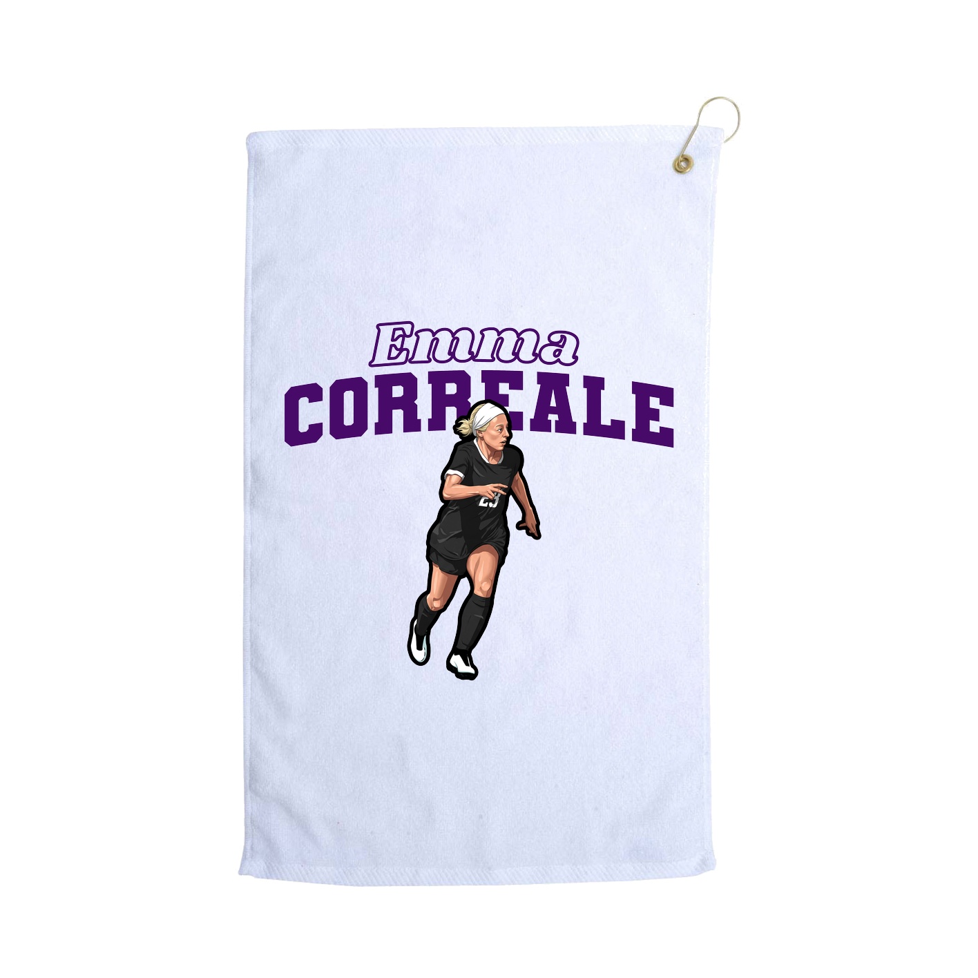 Golf Towel — Name Arch in White