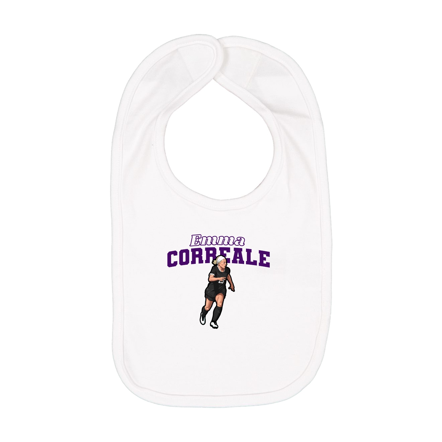 Infant Bib — Name Arch in White
