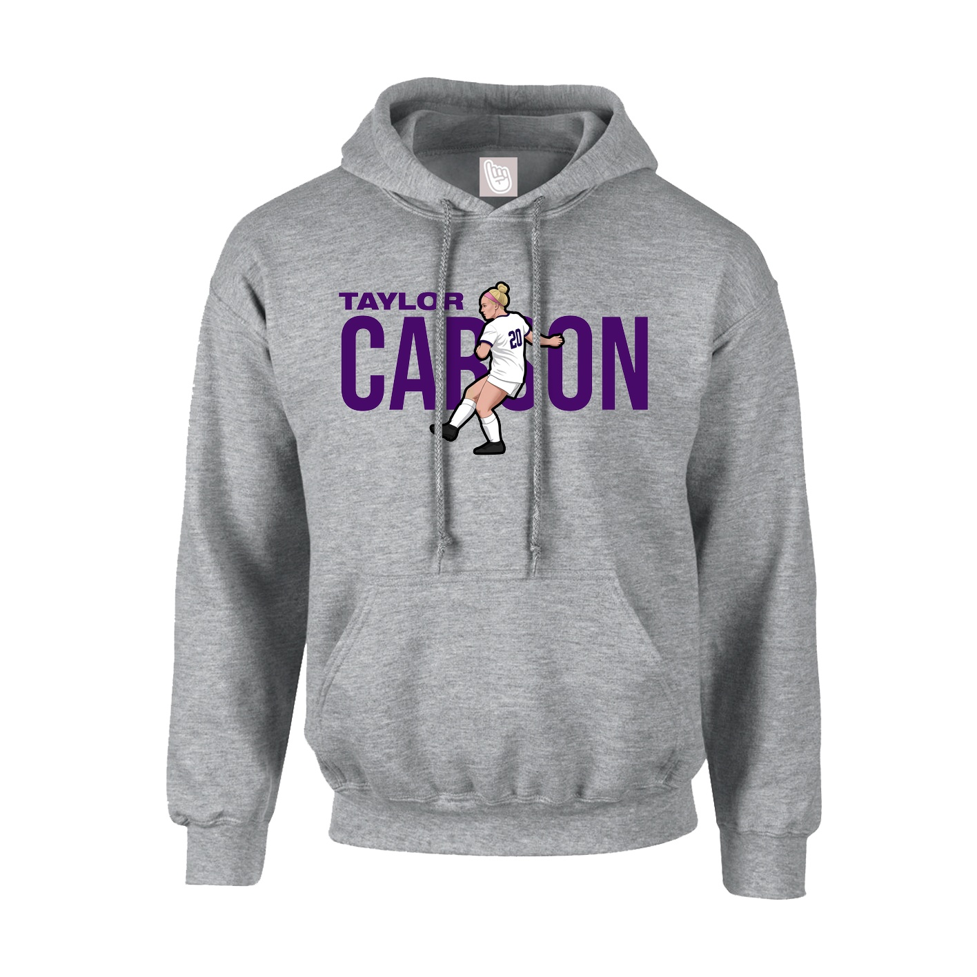 Hoodie — Player Name in Grey