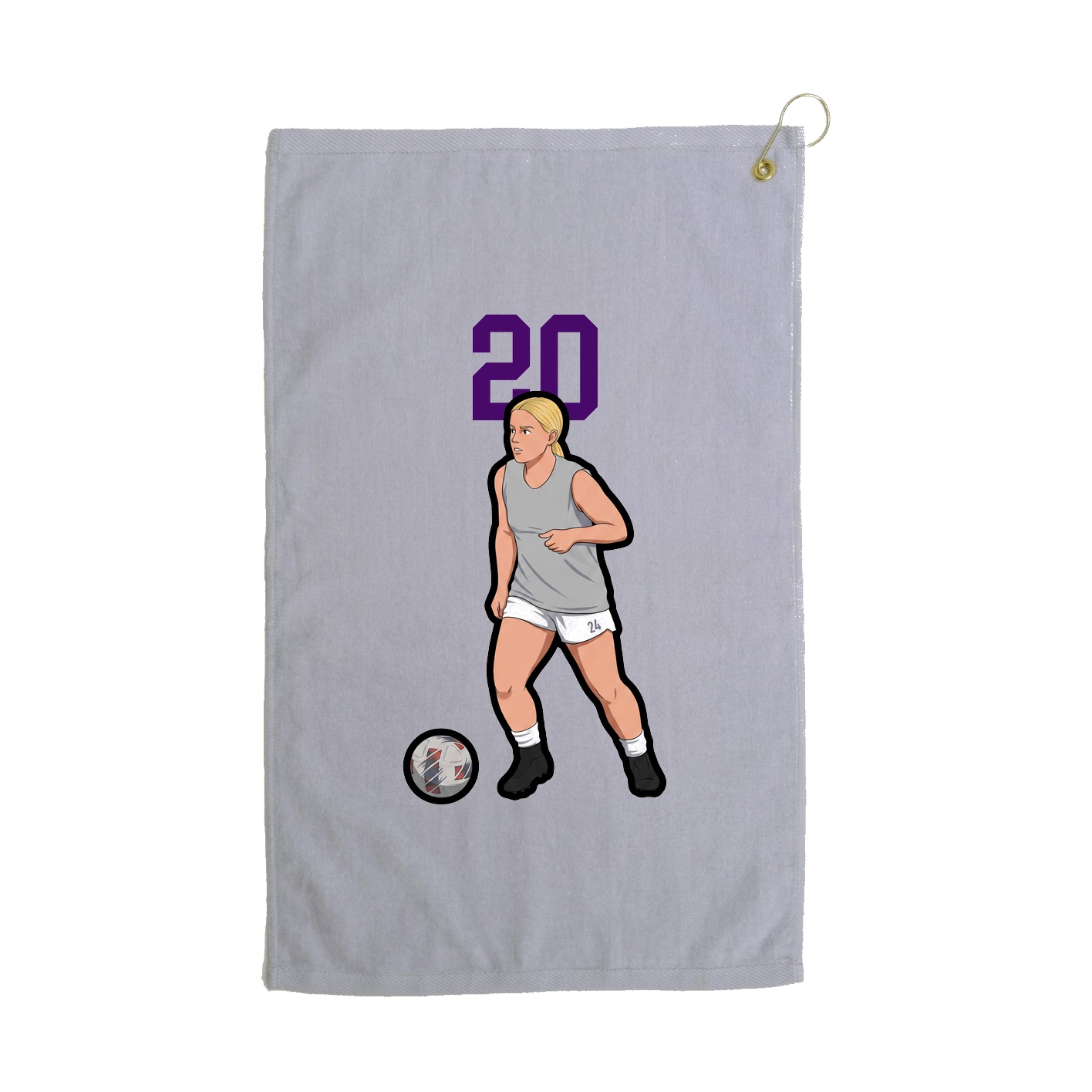 Golf Towel — Number Top in Grey
