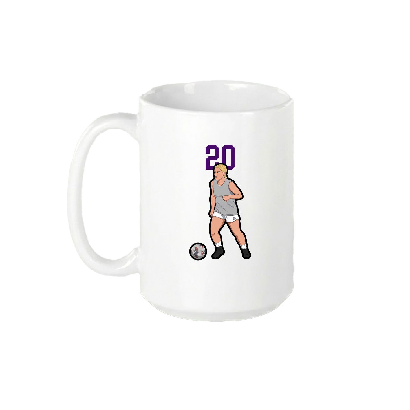 15oz Coffee Mug — Number Top in White