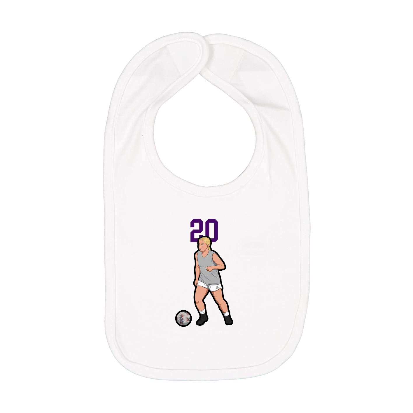 Infant Bib — Number Top in White