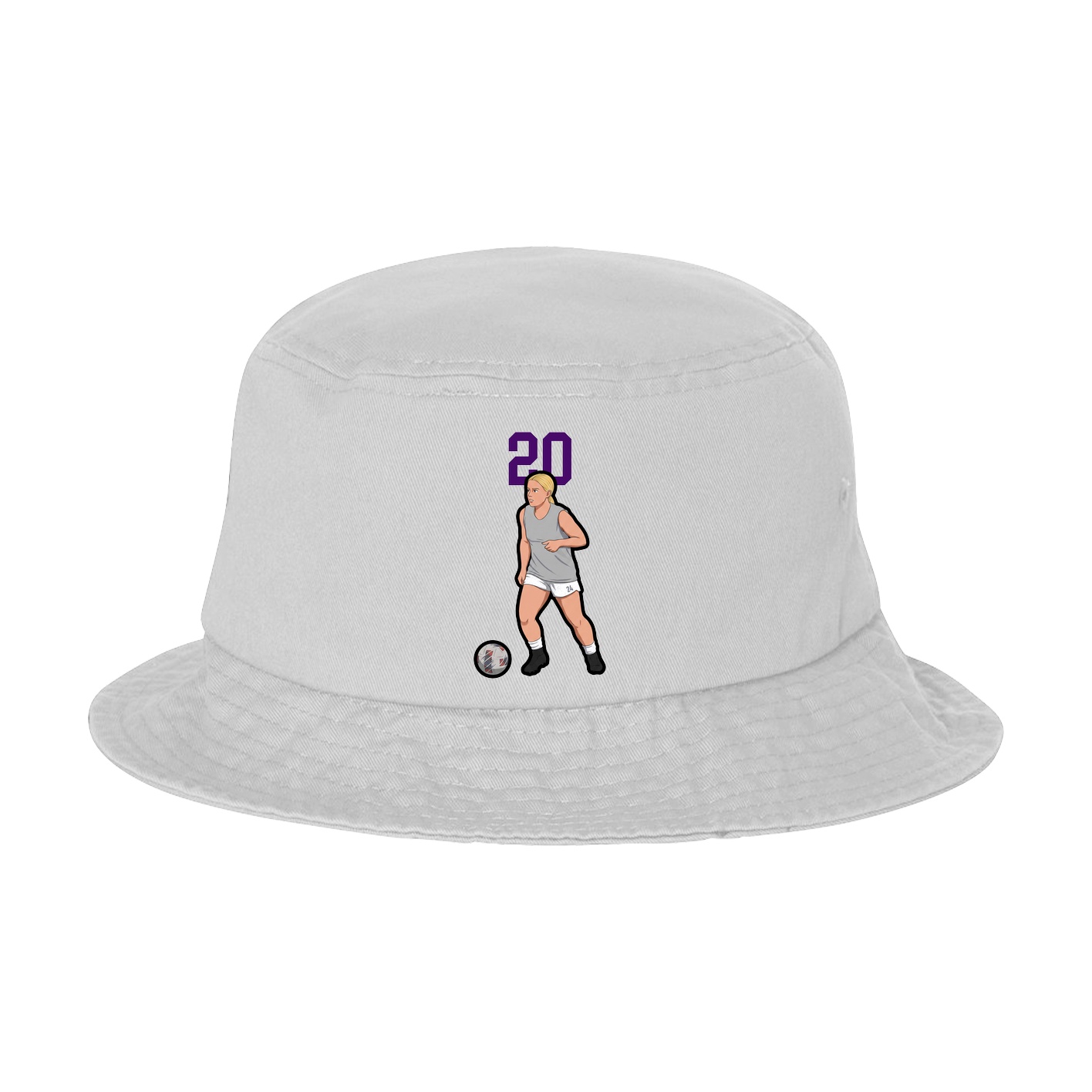 Bucket Cap — Number Top in White
