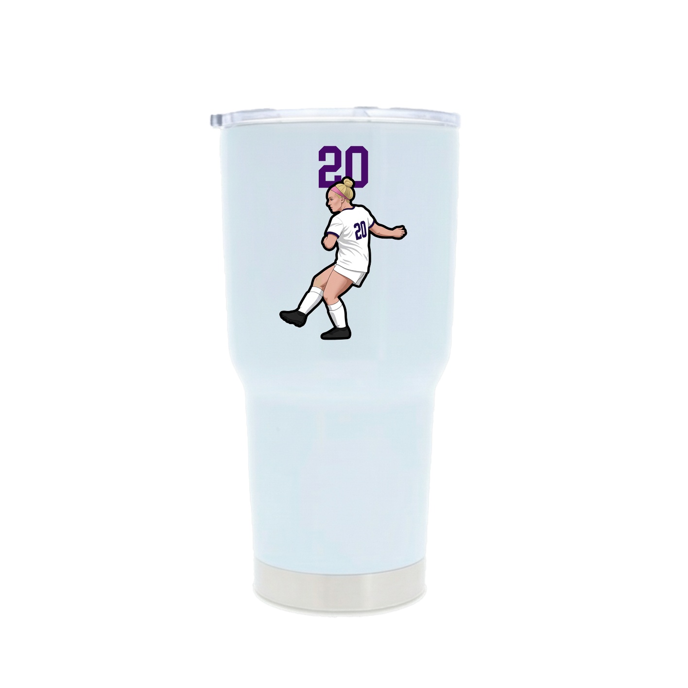 30oz Stainless Steel Tumbler — Number Top in White