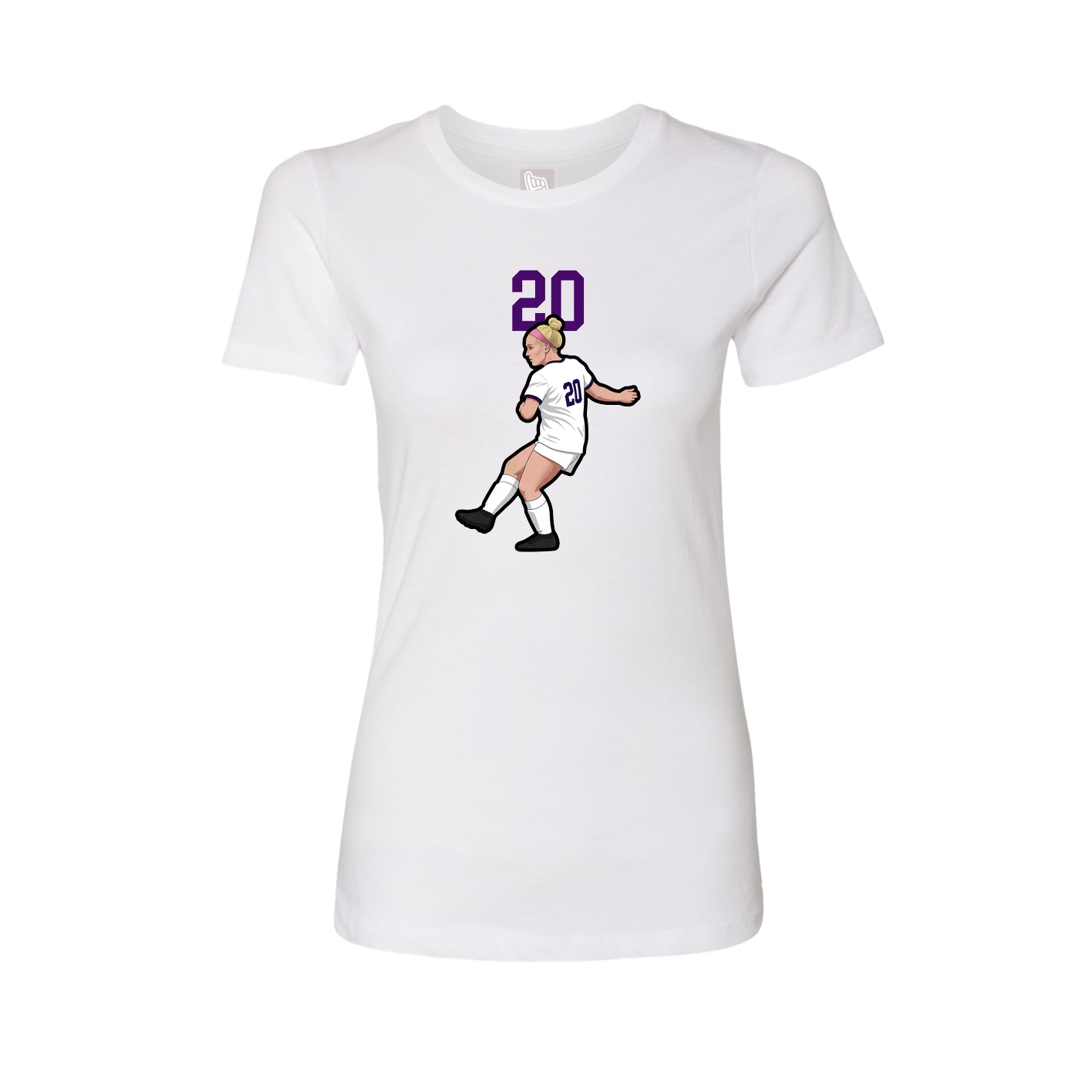 Fitted Women's Tee — Number Top in White