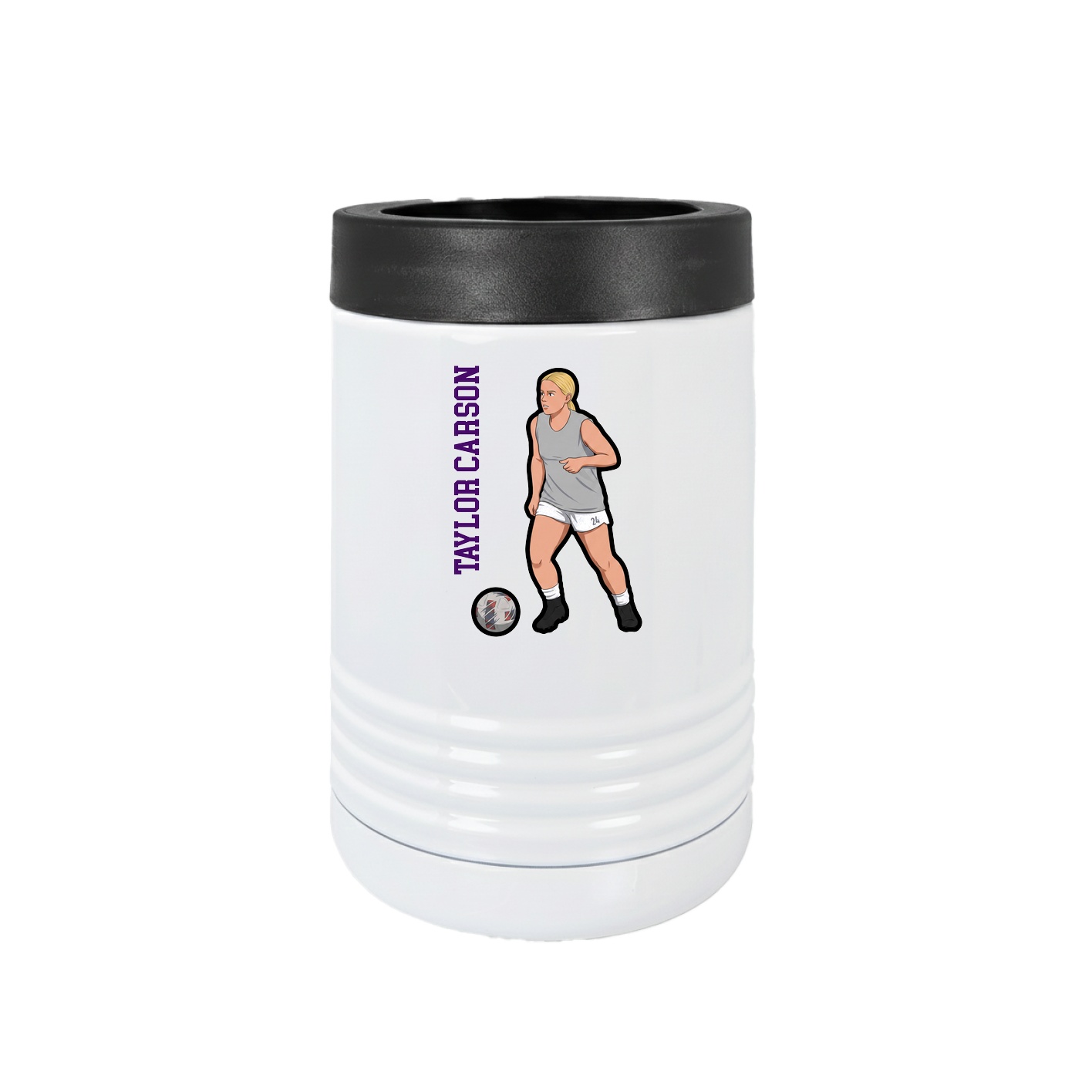 Beverage Holder — Name Vertical in White