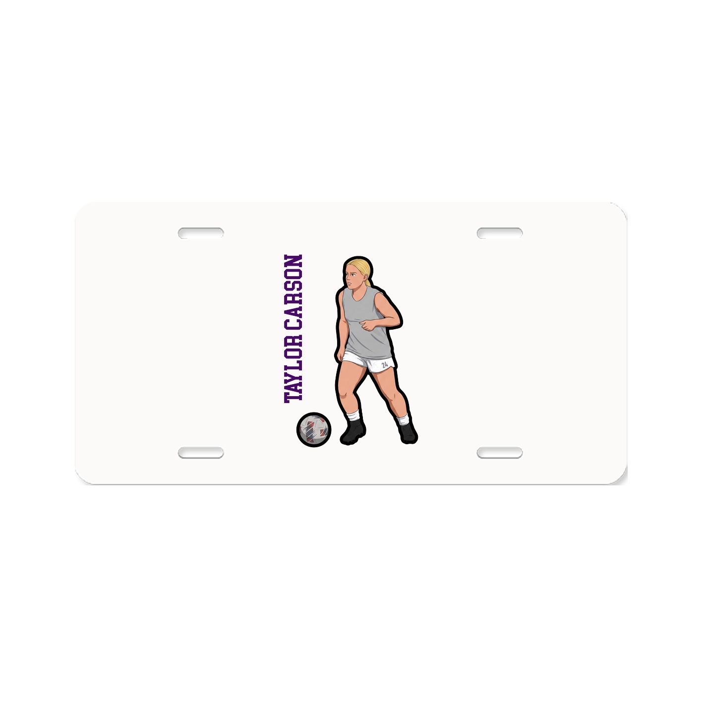 License Plate — Name Vertical in Classic