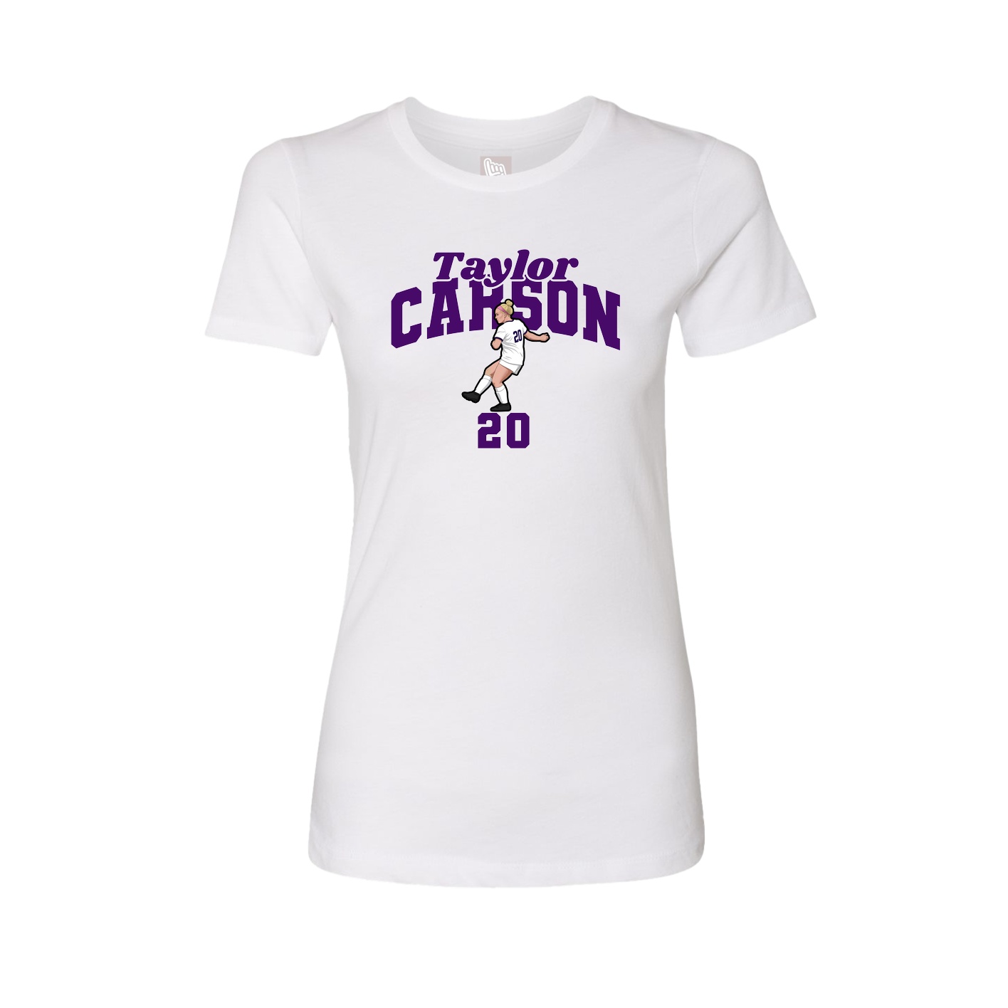Fitted Women's Tee — Signature Arch in White