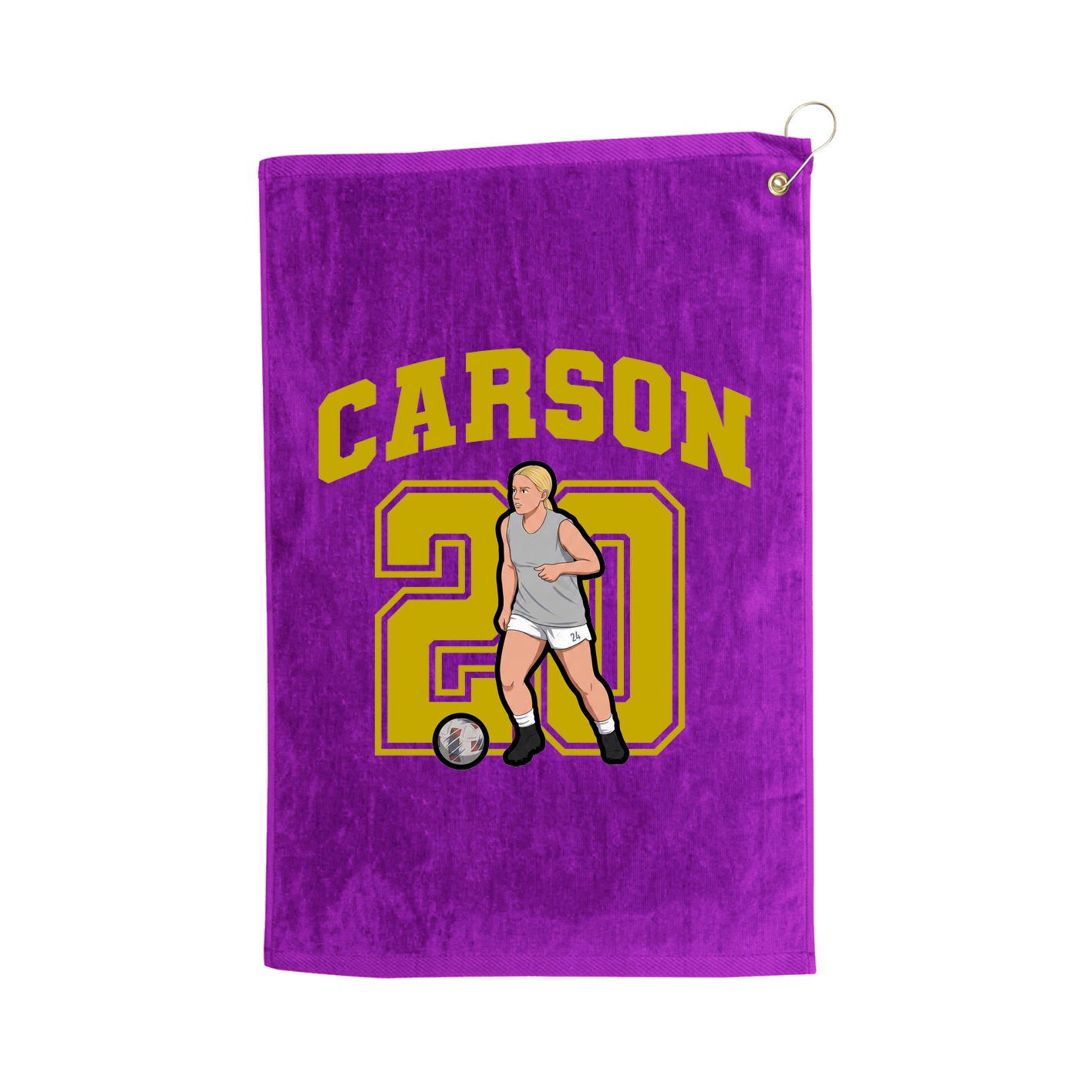 Golf Towel — Number in Purple