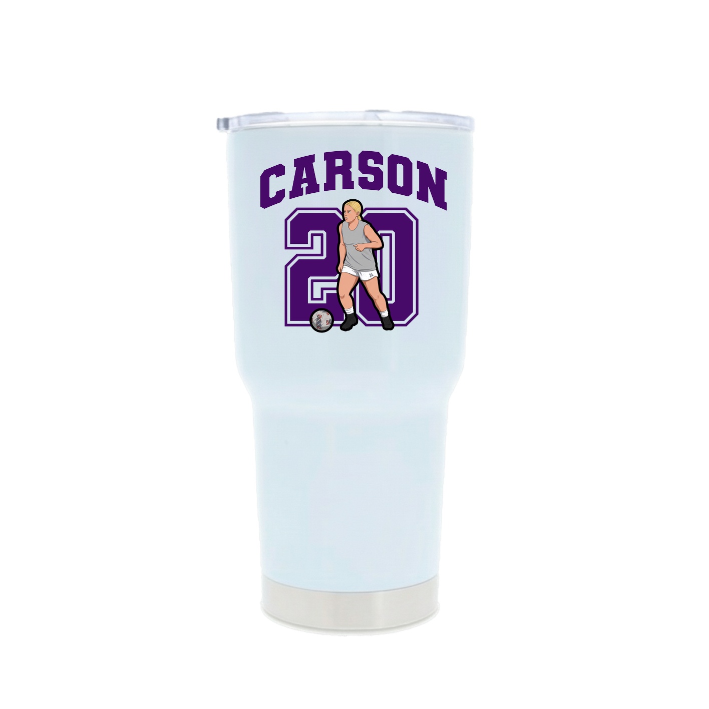30oz Stainless Steel Tumbler — Number in White