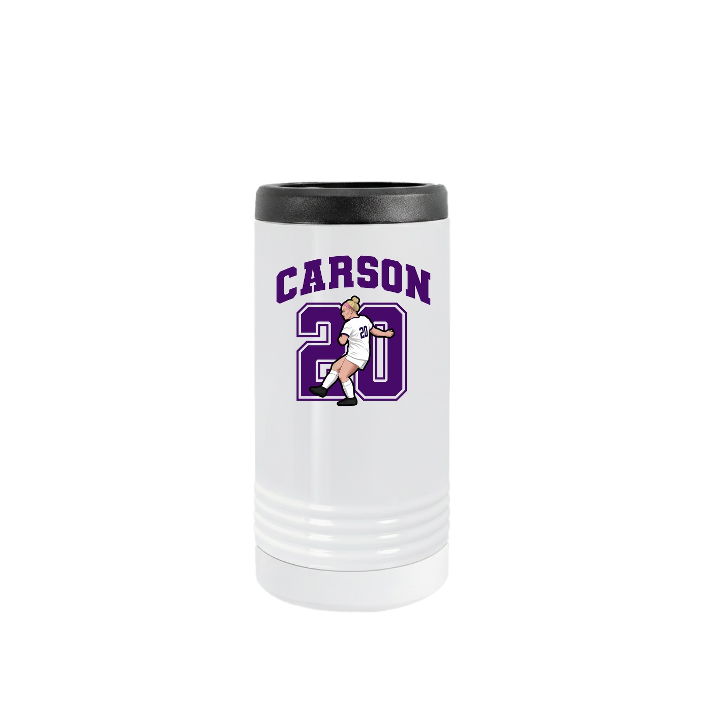 Slim Beverage Holder — Number in White