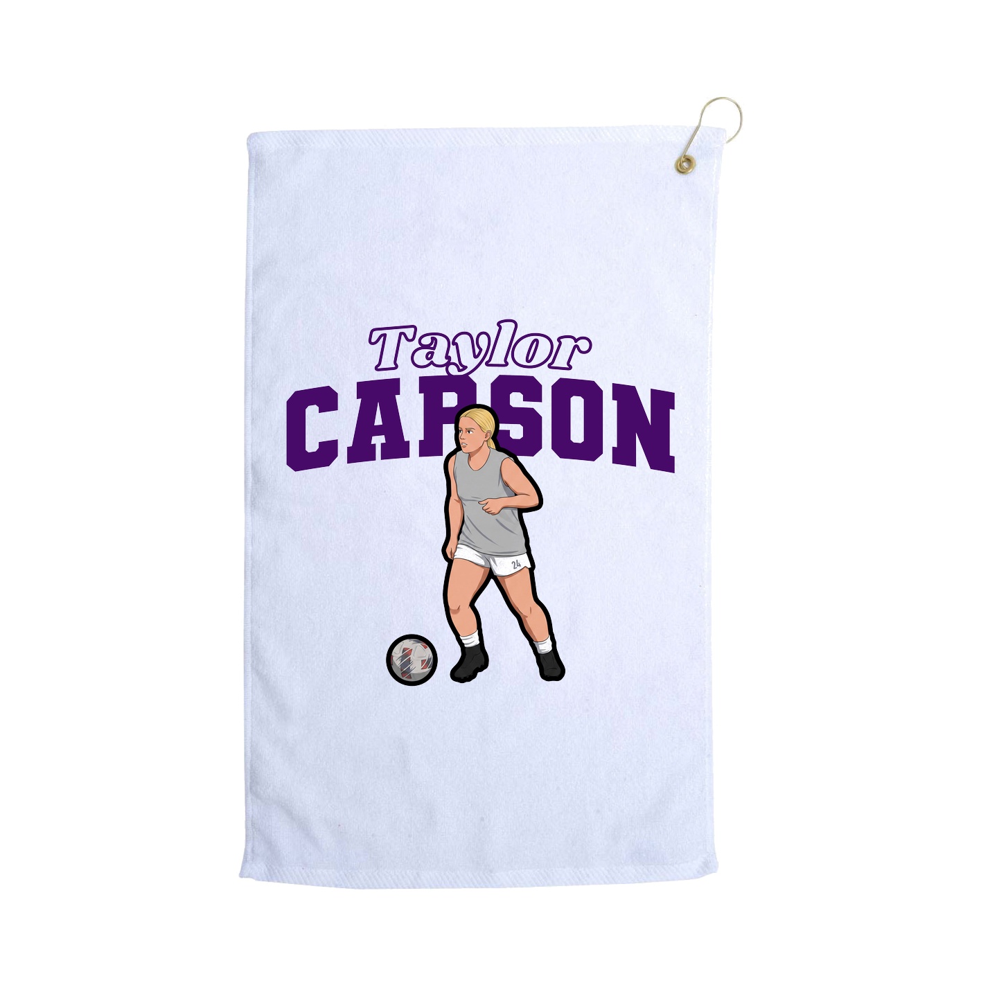 Golf Towel — Name Arch in White