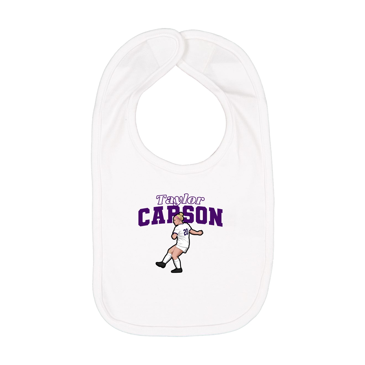 Infant Bib — Name Arch in White