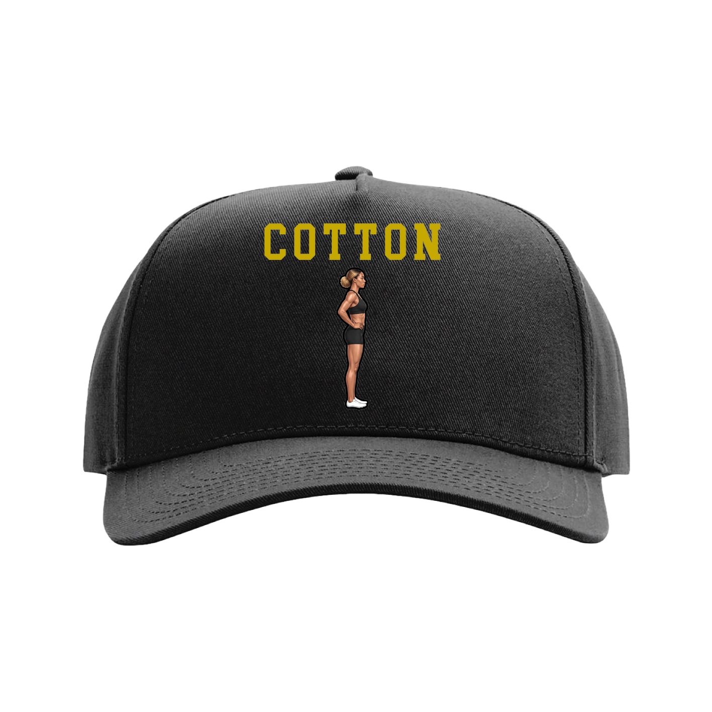 Full Fabric Five-Panel Champ Cap — Shirsey in Black