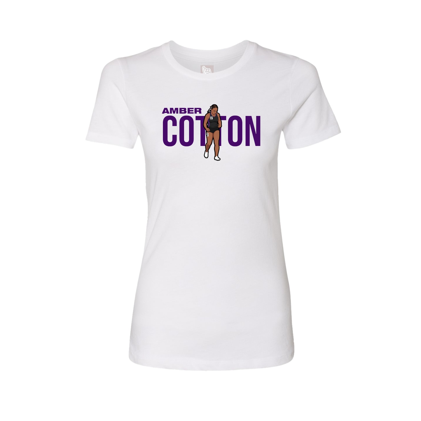 Fitted Women's Tee — Player Name in White
