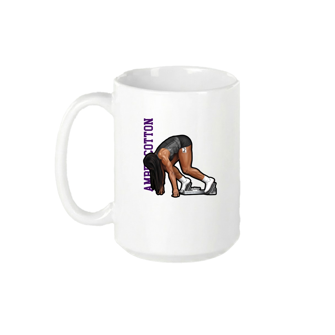 15oz Coffee Mug — Name Vertical in White