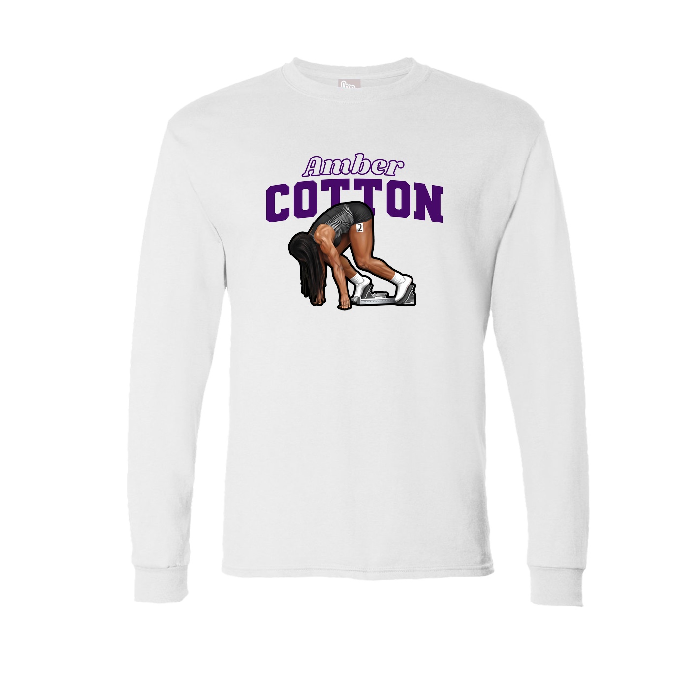 Long Sleeve Tee — Name Arch in White