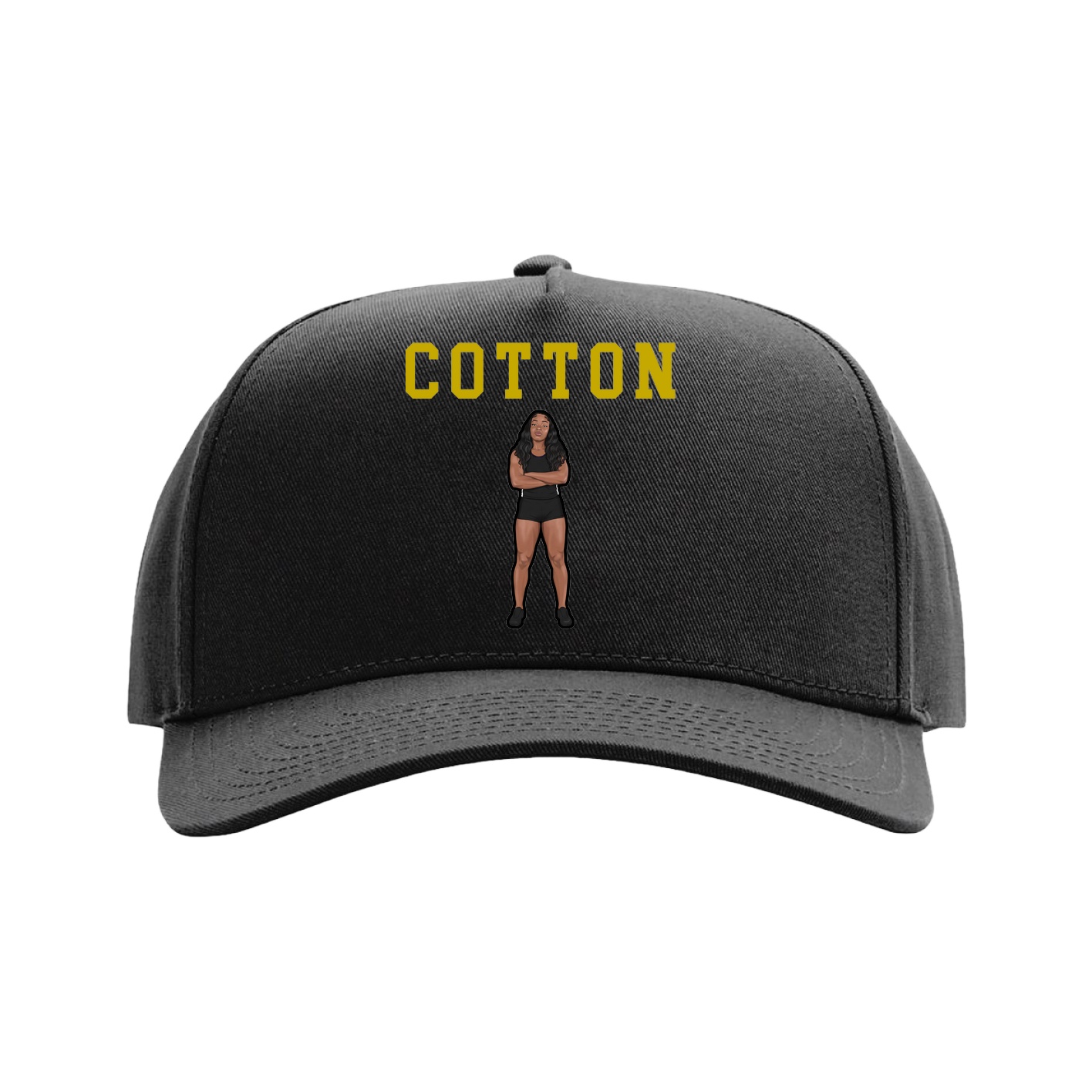 Full Fabric Five-Panel Champ Cap — Shirsey in Black