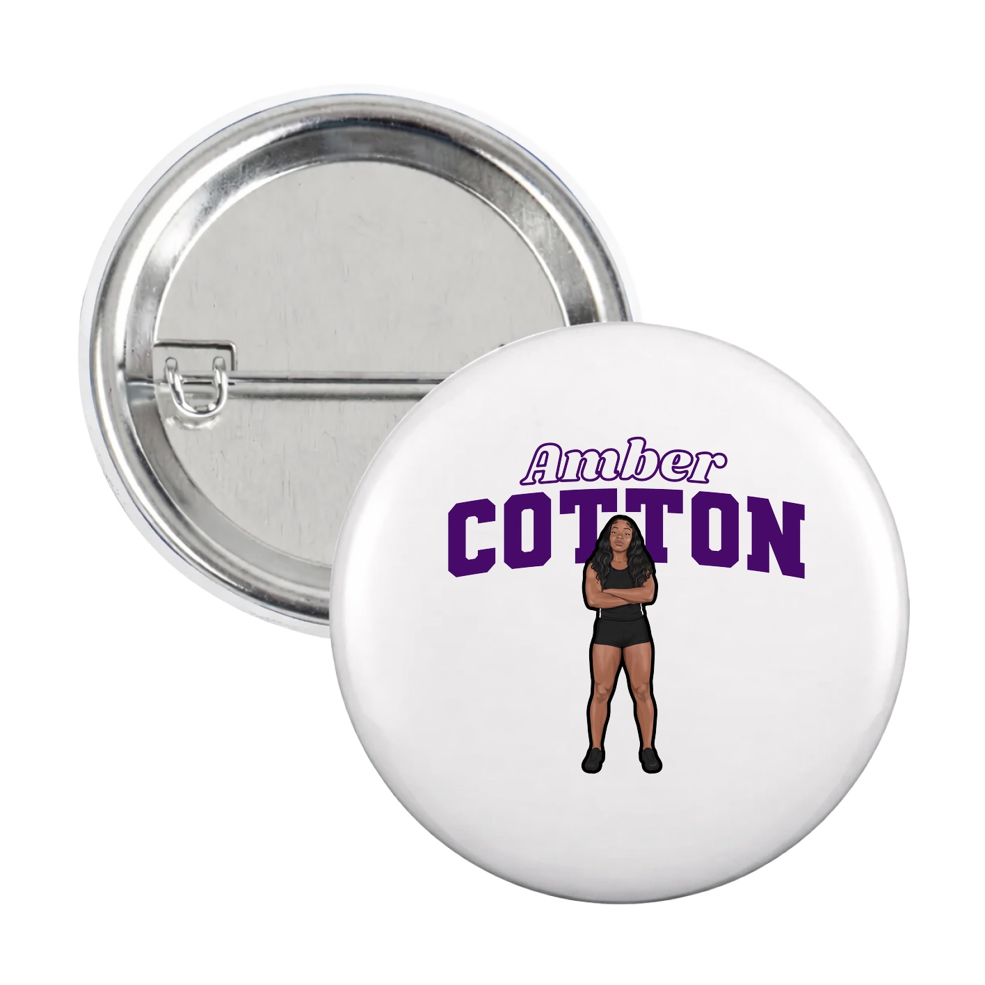 Game Day Button — Name Arch in White