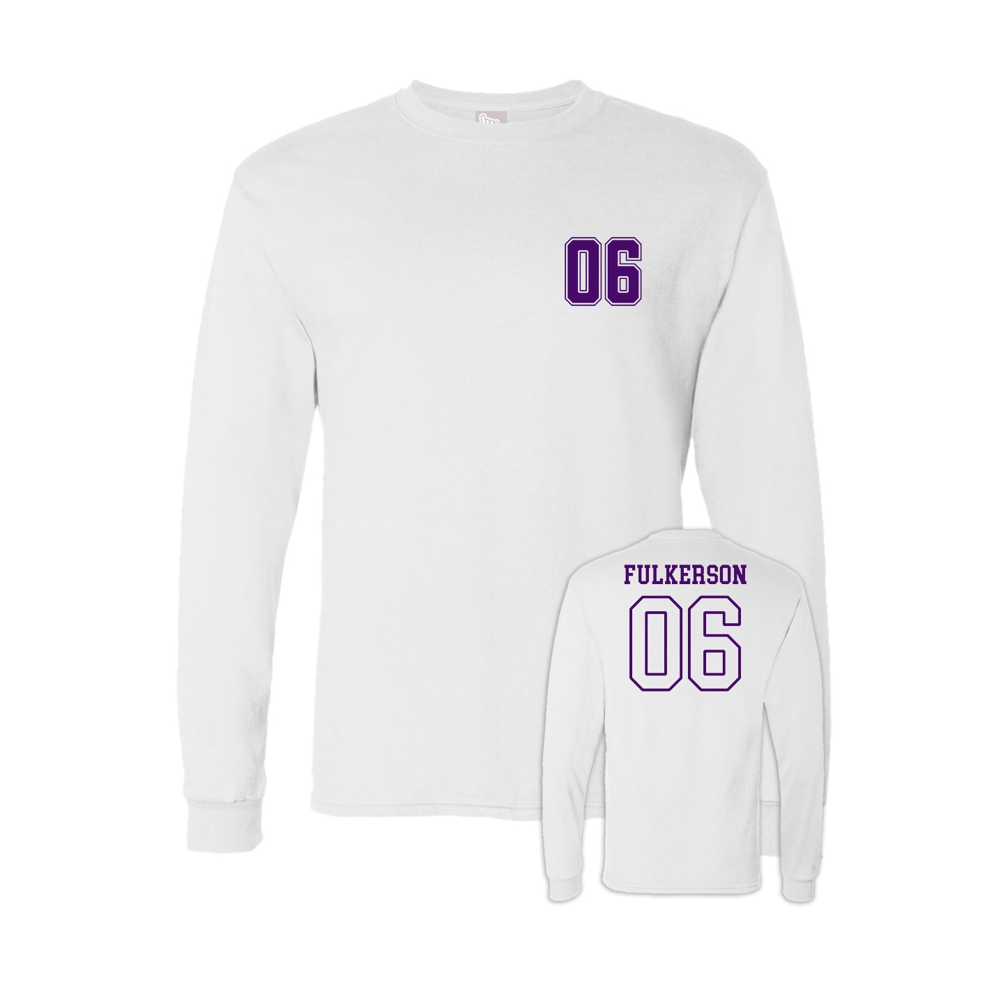 Long Sleeve Tee — Chest Back in White