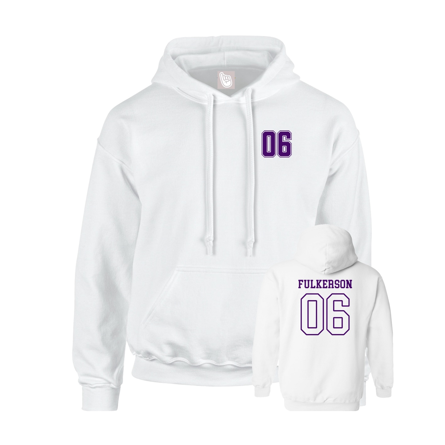 Youth Hoodie — Chest Back in White