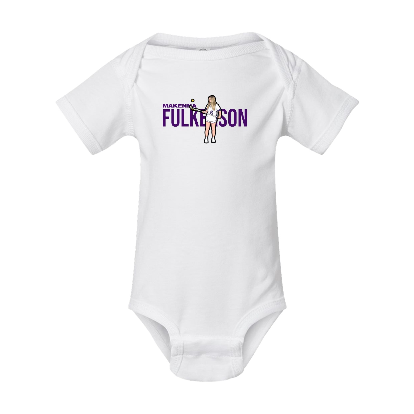 Baby Onesie — Player Name in White