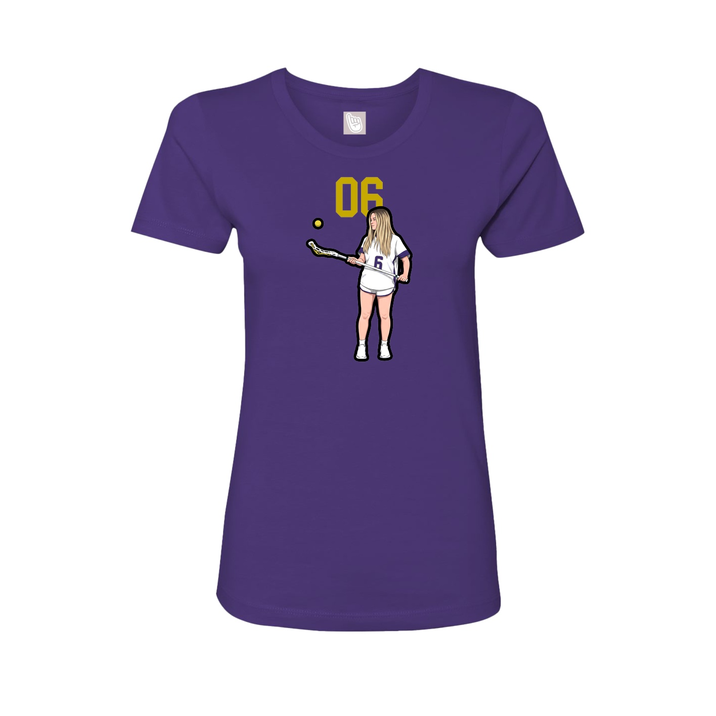Fitted Women's Tee — Number Top in Purple
