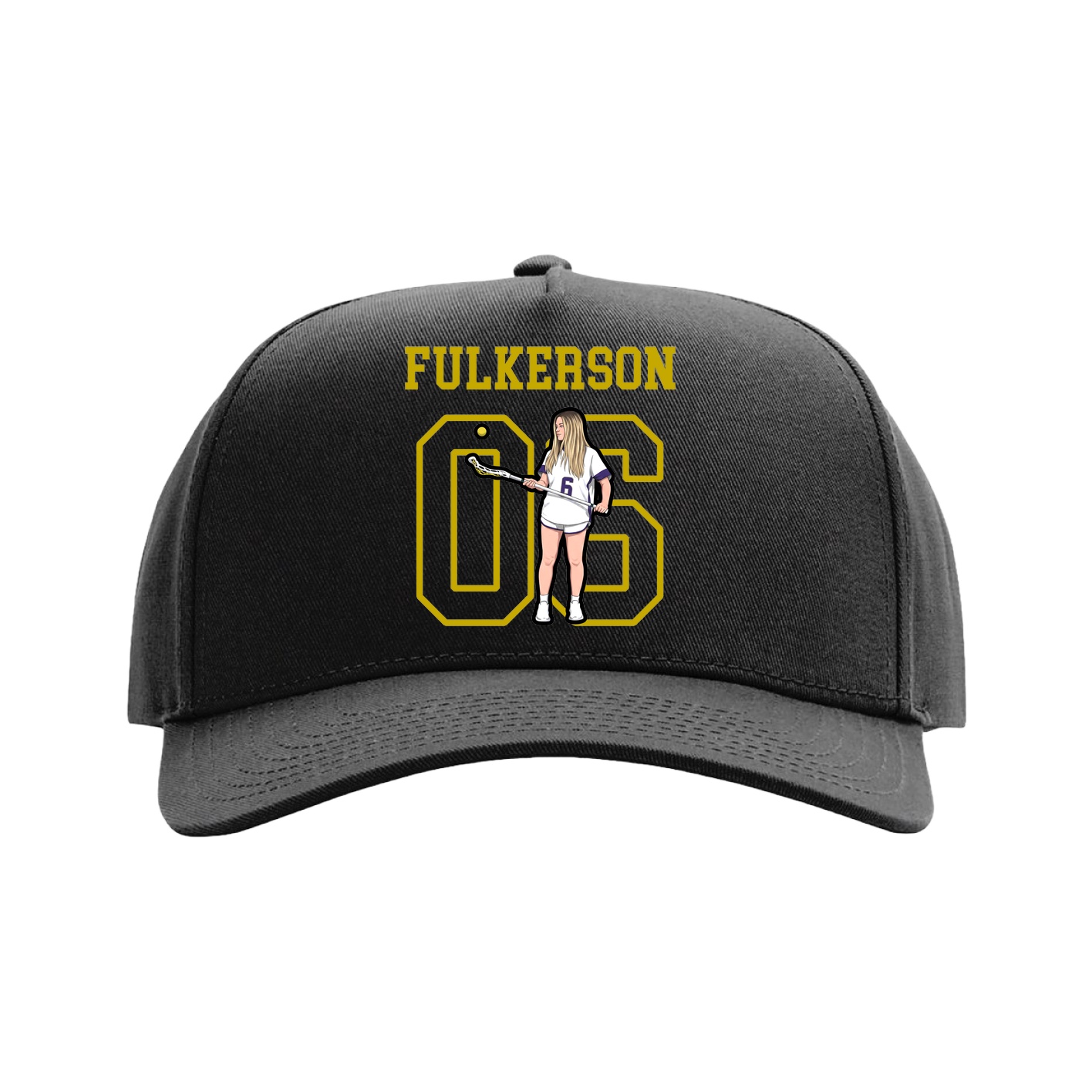 Full Fabric Five-Panel Champ Cap — Shirsey in Black