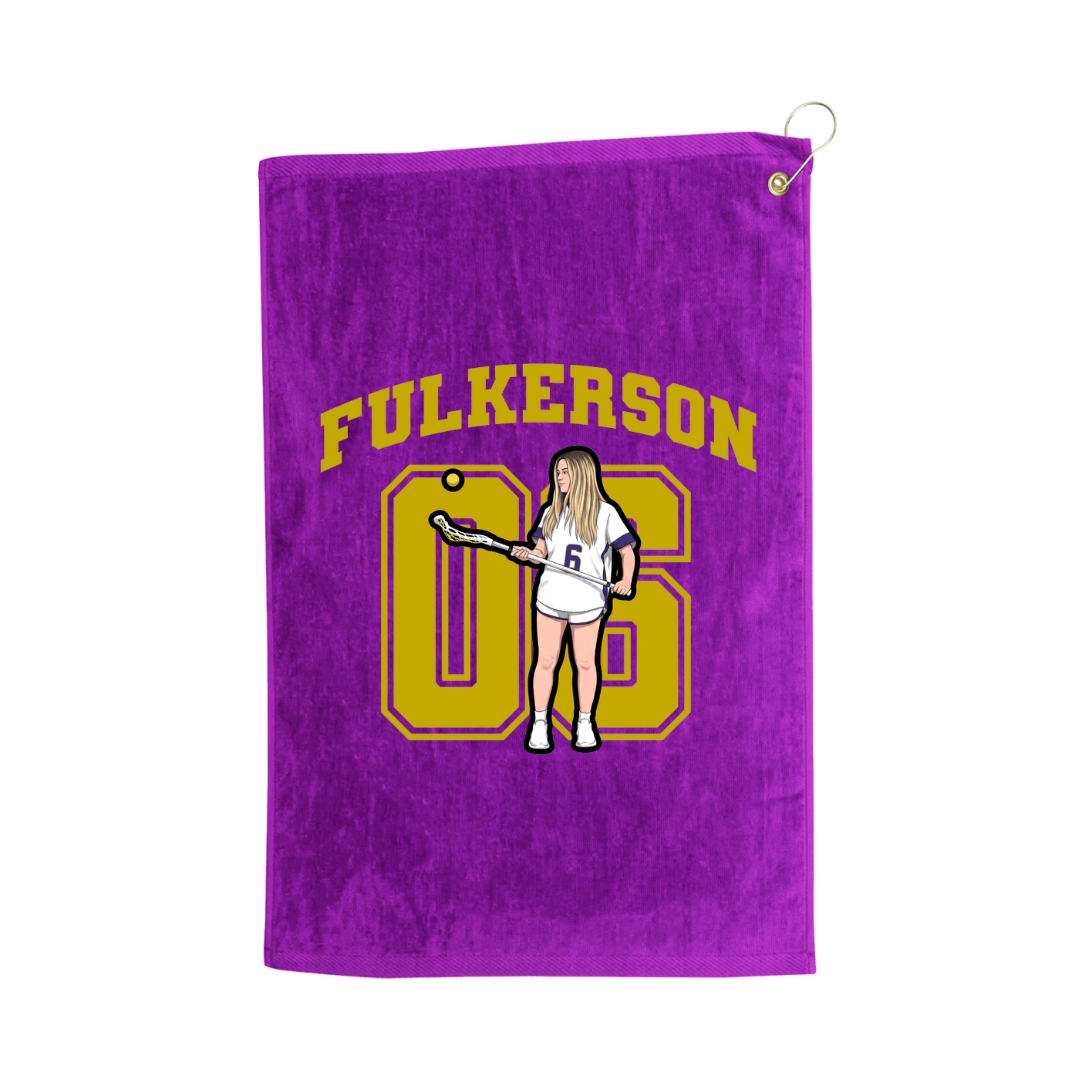 Golf Towel — Number in Purple
