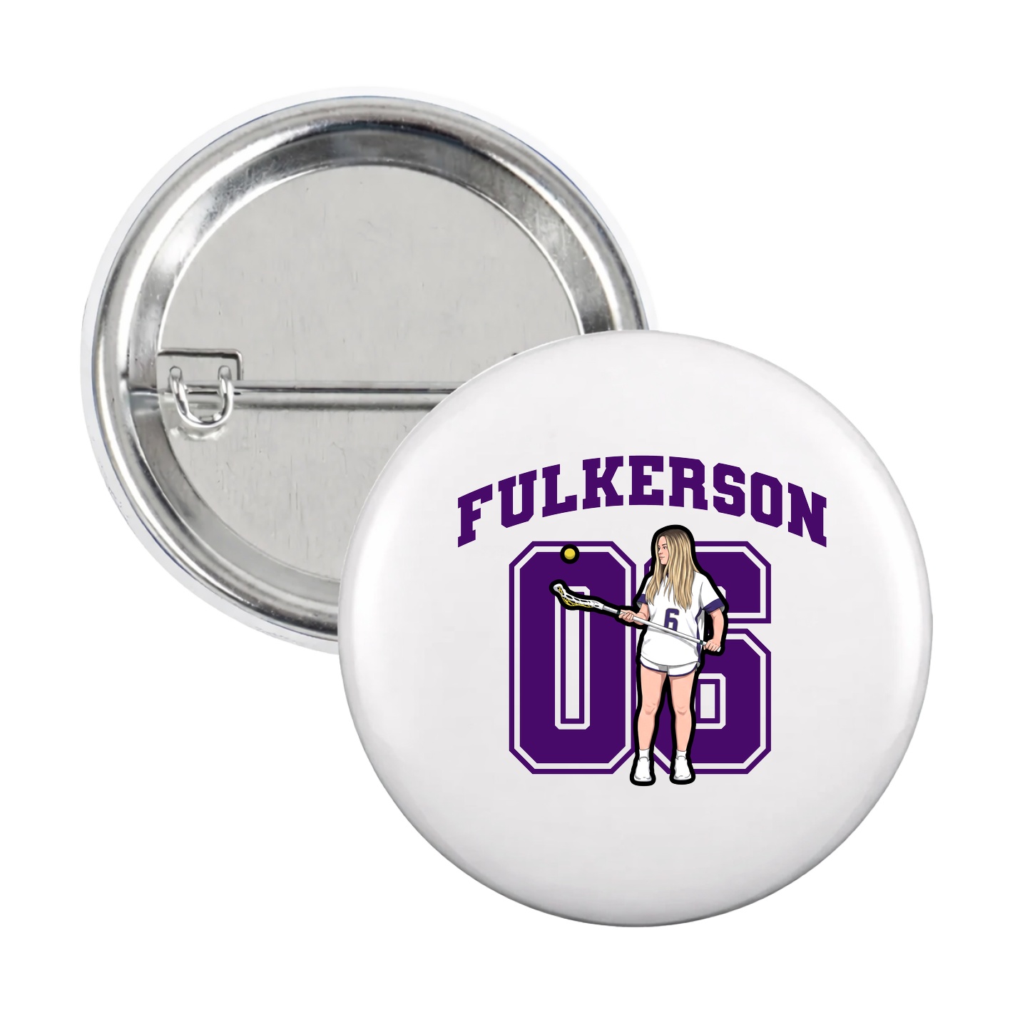Game Day Button — Number in White