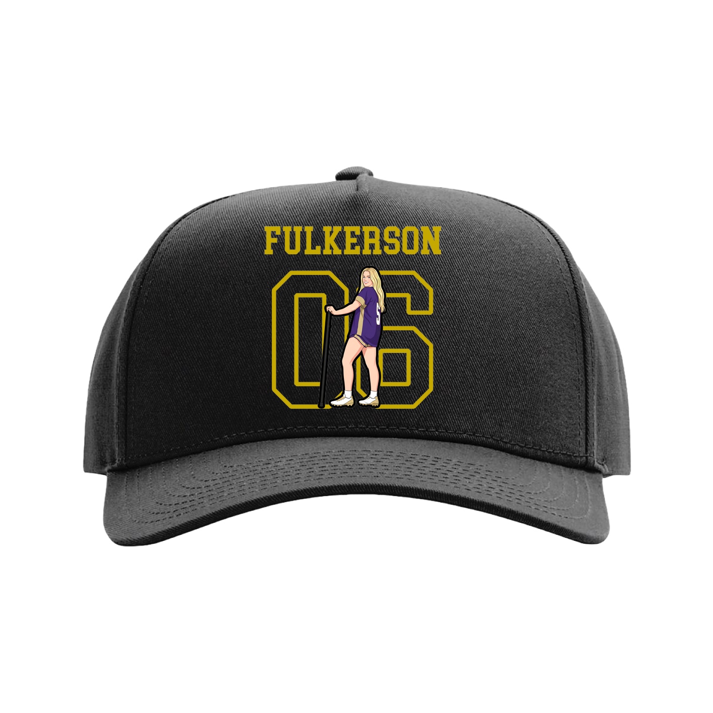 Full Fabric Five-Panel Champ Cap — Shirsey in Black
