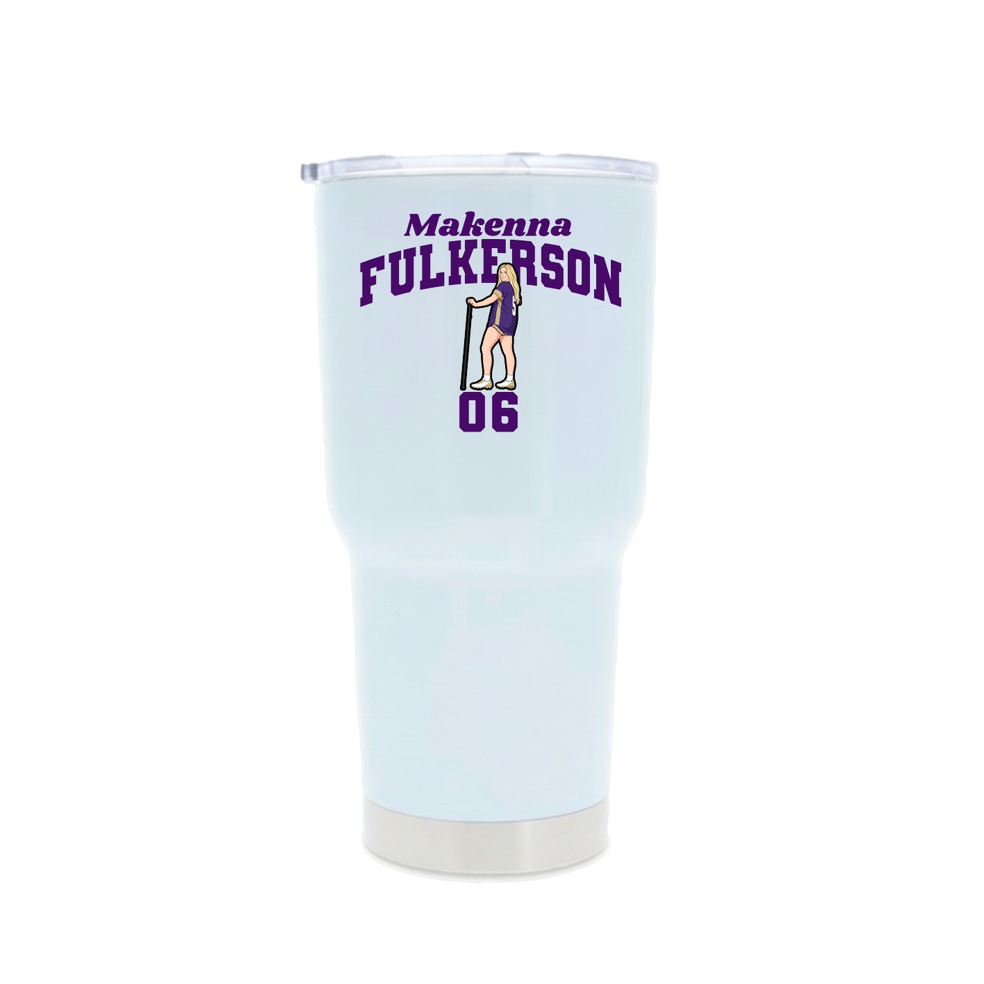 30oz Stainless Steel Tumbler — Signature Arch in White