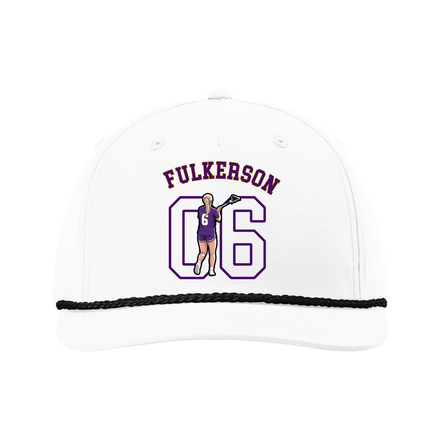 Five-Panel Classic Rope Cap — Shirsey Arch in White