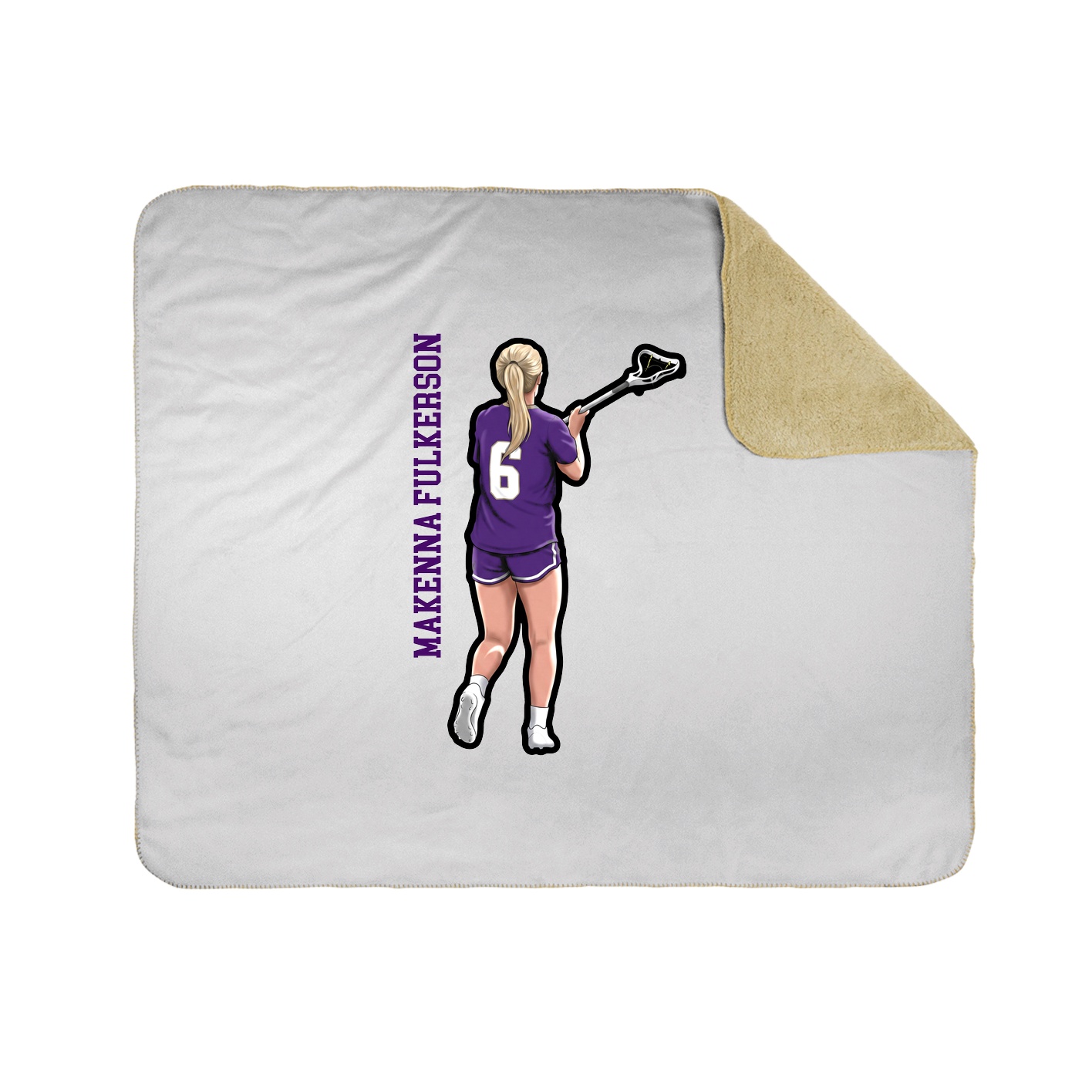Throw Blanket — Name Vertical in White