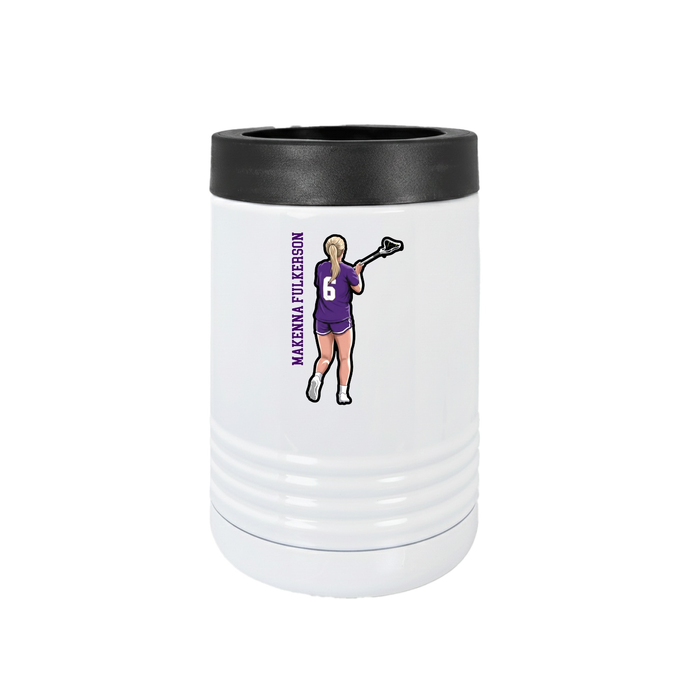 Beverage Holder — Name Vertical in White